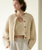 【ビショップ/Bshop】のクロシェ ダブルニットカーディガン WOMEN 人気、トレンドファッション・服の通販 founy(ファニー) ファッション Fashion レディースファッション Fashion for Women トップス・カットソー Cut & Sew Tops ニット Knit Tops & Sweaters カーディガン・羽織り Layered Style Cardigans カーディガン Cardigan, Knitwear クロシェ Crochet, Knitted Lace クロップド Cropped, Short Length スリーブ Sleeve, Long Sleeve / Short Sleeve フロント Front, Front Design 透かし Cut-Out, Lacework thumbnail BEIGE系1|ID: prp329100004832505 ipo3291000000035189015