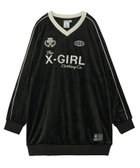 【エックスガール/X-girl】のVELOUR GAME SHIRT DRESS 人気、トレンドファッション・服の通販 founy(ファニー) ファッション Fashion レディースファッション Fashion for Women トップス・カットソー Cut & Sew Tops シャツ・ブラウス・オフィスカジュアル Elegant Blouses & Button-Ups ベロアトップス Velour Tops / Velvet-Look Items ワンピース Dresses フォーマル・パーティードレス・結婚式用ドレス Elegant & Casual Dresses なめらか Smooth, Silky Texture 長袖 Long Sleeve, Full Sleeve パイピング Piping, Trim Design フロント Front, Front Design ベロア Velour, Soft Velvet A/W・秋冬 Autumn/Winter thumbnail BLACK|ID: prp329100004832510 ipo3291000000035189068