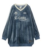 【エックスガール/X-girl】のVELOUR GAME SHIRT DRESS 人気、トレンドファッション・服の通販 founy(ファニー) ファッション Fashion レディースファッション Fashion for Women トップス・カットソー Cut & Sew Tops シャツ・ブラウス・オフィスカジュアル Elegant Blouses & Button-Ups ベロアトップス Velour Tops / Velvet-Look Items ワンピース Dresses フォーマル・パーティードレス・結婚式用ドレス Elegant & Casual Dresses なめらか Smooth, Silky Texture 長袖 Long Sleeve, Full Sleeve パイピング Piping, Trim Design フロント Front, Front Design ベロア Velour, Soft Velvet A/W・秋冬 Autumn/Winter thumbnail LtBLUE|ID: prp329100004832510 ipo3291000000035189070