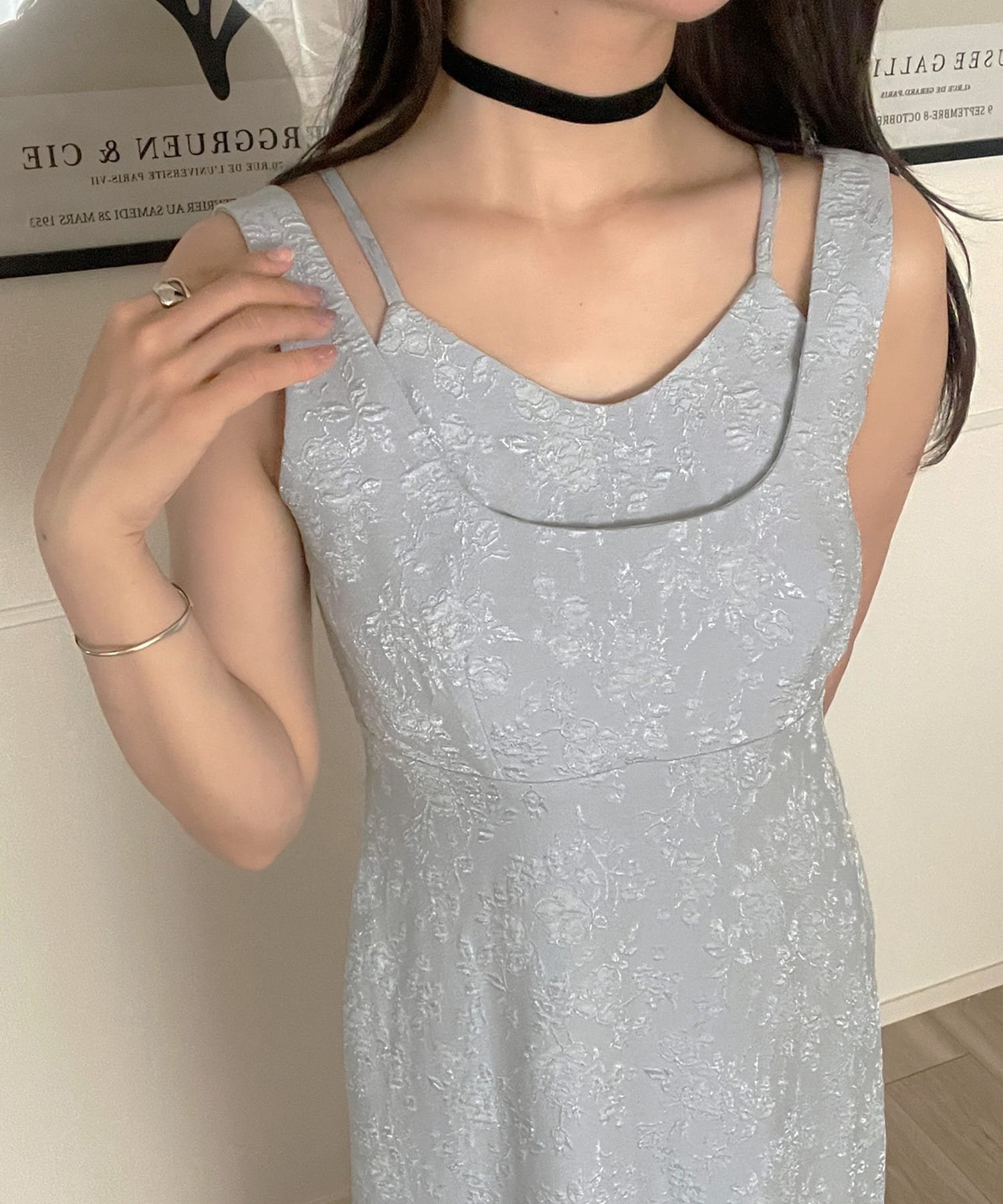 【ジュノア/JUNOAH】のレイヤード風ジャガードワンピース インテリア・キッズ・メンズ・レディースファッション・服の通販 founy(ファニー) ファッション Fashion レディースファッション Fashion for Women ワンピース Dresses ブルーグレー|ID: prp329100004832517 ipo3291000000035189167