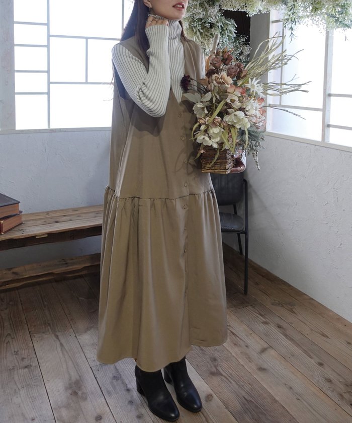 【コーナーズ/CORNERS】のVネックティアードノースリワンピース インテリア・キッズ・メンズ・レディースファッション・服の通販 founy(ファニー) https://founy.com/ ファッション Fashion レディースファッション Fashion for Women ワンピース Dresses ポケット Pocket, Pocket Detail |ID: prp329100004832521 ipo3291000000035189208