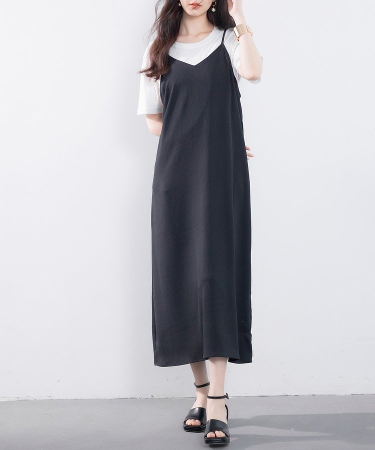 【セゾンドパピヨン/SAISON DE PAPILLON】の着回し抜群Vネックキャミワンピース インテリア・キッズ・メンズ・レディースファッション・服の通販 founy(ファニー) ファッション Fashion レディースファッション Fashion for Women ワンピース Dresses キャミソールワンピース Camisole Dresses カーディガン Cardigan, Knitwear トレンド Trend, Trending Now ラップ Wrap, Wrap Design ブラック|ID: prp329100004832524 ipo3291000000035189222