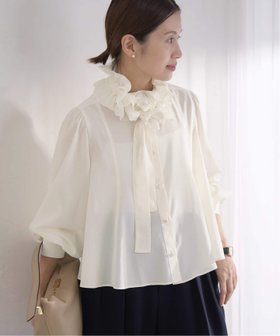 【イエナ/IENA】 NAVY シアーボウタイブラウス人気、トレンドファッション・服の通販 founy(ファニー) ファッション Fashion レディースファッション Fashion for Women トップス・カットソー Cut & Sew Tops シャツ・ブラウス・オフィスカジュアル Elegant Blouses & Button-Ups エレガント 上品 Elegant コレクション Collection, Seasonal Line シアー Sheer, See-Through ショート Short, Short Length バランス Balance, Style Balance フォルム Silhouette, Form フレア Flare, Flared ベーシック Basic, Essential セレモニー Ceremony 2026年 2026 |ID:prp329100004832530