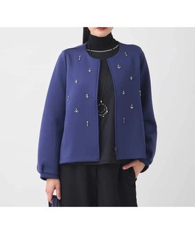 【ヒロコビス/HIROKO BIS】のビジューエンブロイダリーカーディガン /洗える 人気、トレンドファッション・服の通販 founy(ファニー) ファッション Fashion レディースファッション Fashion for Women トップス・カットソー Cut & Sew Tops カーディガン・羽織り Layered Style Cardigans おすすめ Recommended / Our Picks カーディガン Cardigan, Knitwear ストレッチ Stretch, Stretchy Fabric ビジュー Bijou, Jewel-like Accent フロント Front, Front Design ヘムライン Hemline, Bottom Cut メタル Metal, Metal Parts エレガント 上品 Elegant 洗える Machine Washable A/W・秋冬 Autumn/Winter 軽量 Lightweight, Ultra Light |ID:prp329100004832541