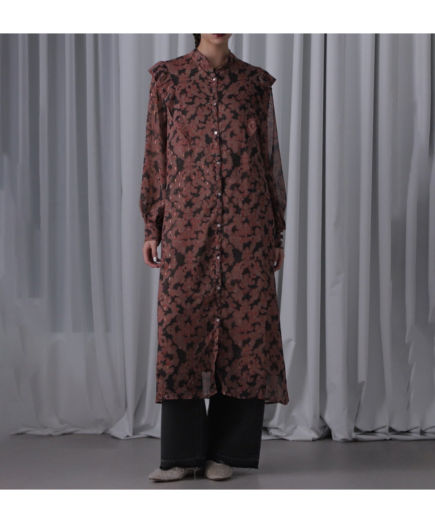 【ローズバッド/ROSE BUD】のオリジナルプリントワンピース インテリア・キッズ・メンズ・レディースファッション・服の通販 founy(ファニー) 　ファッション　Fashion　レディースファッション　Fashion for Women　ワンピース　Dresses　アクセサリー　Fashion Accessories　インナー　Innerwear　クラシカル　Classical, Vintage-Inspired　今季　This Season, Current Season　タンク　Tank Top, Sleeveless Top　ダウン　Down, Puffer　デニム　Denim, Jeans Material　トレンド　Trend, Trending Now　ドット　Polka Dot, Dot Pattern　プリント　Print, Printed Pattern　羽織　Haori, Light Jacket　マキシ　Maxi, Full Length　ロング　Long, Long-Length　再入荷　Restock / Back in Stock　おすすめ　Recommended / Our Picks　BROWN|ID: prp329100004832573 ipo3291000000035189679