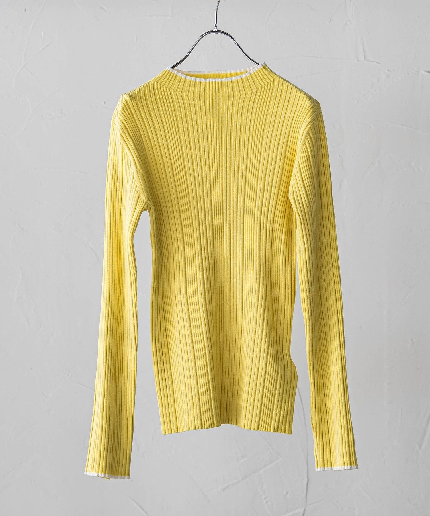 【ドロワット ロートレアモン/Droite Lautreamont】の【新色追加】袖ボタンランダムリブニット≪手洗い可能≫ インテリア・キッズ・メンズ・レディースファッション・服の通販 founy(ファニー) 　ファッション　Fashion　レディースファッション　Fashion for Women　トップス・カットソー　Cut & Sew Tops　ニット　Knit Tops & Sweaters　イエロー　Yellow　インナー　Innerwear　秋　Autumn　トレンド　Trend, Trending Now　長袖　Long Sleeve, Full Sleeve　ハイネック　High Neck, Mock Neck　フェミニン　Feminine, Girly　ベーシック　Basic, Essential　メタル　Metal, Metal Parts　無地　Plain, Solid Color　ランダム　Random, Irregular　A/W・秋冬　Autumn/Winter　2025年　2025　2025-2026秋冬・A/W　Autumn/Winter 2025–26 AW25–26　イエロー系その他|ID: prp329100004832576 ipo3291000000035189702