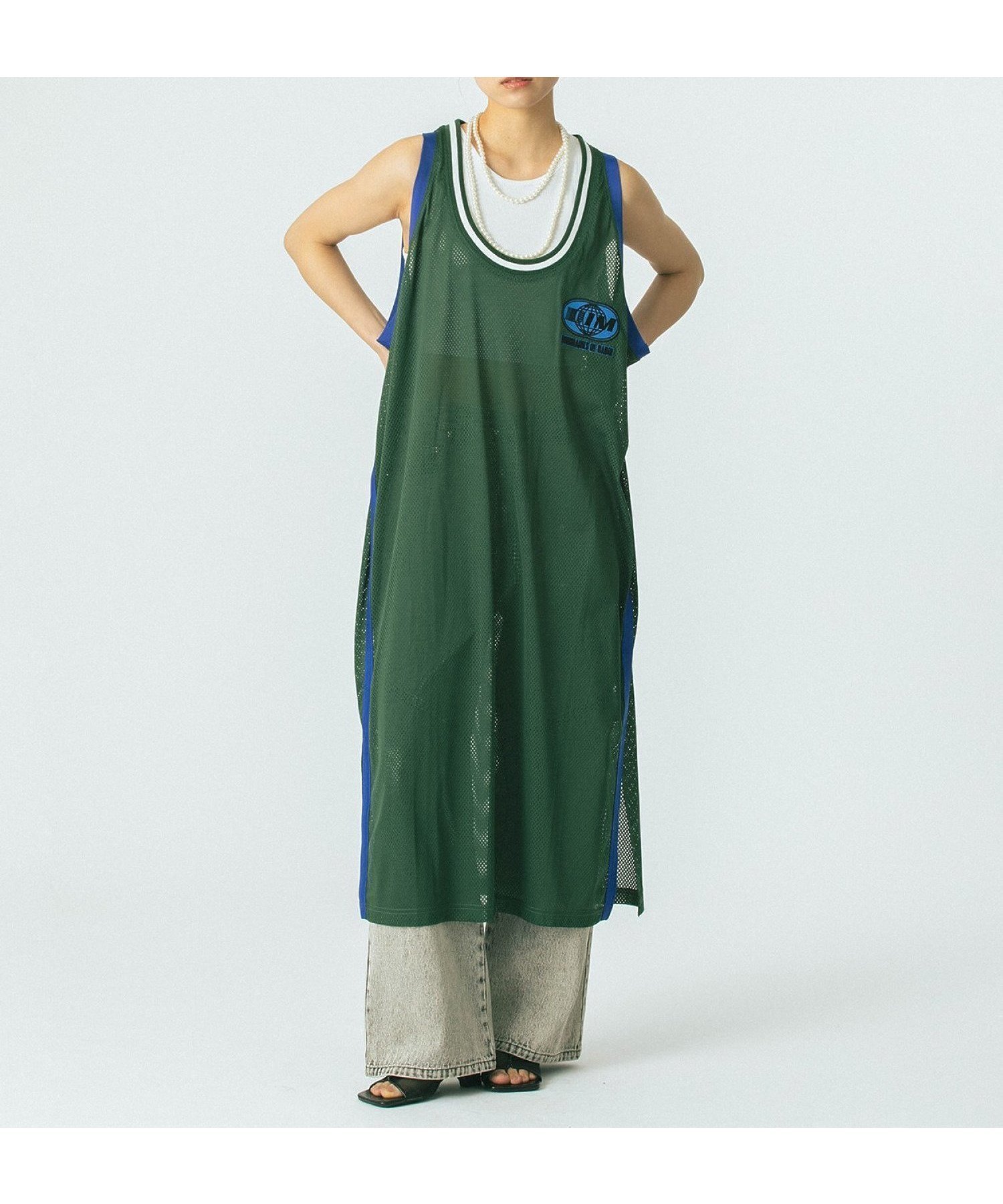 【ローズバッド/ROSE BUD】のMESH TANK ONE PIECE インテリア・キッズ・メンズ・レディースファッション・服の通販 founy(ファニー) 　ファッション　Fashion　レディースファッション　Fashion for Women　グラフィック　Graphic, Graphic Design　チュニック　Tunic, Long Top　人気　Popular, Best Seller　バスケット　Basket, Basket Bag　ベーシック　Basic, Essential　メッシュ　Mesh, Net Fabric　再入荷　Restock / Back in Stock　おすすめ　Recommended / Our Picks　GREEN|ID: prp329100004832599 ipo3291000000035189798