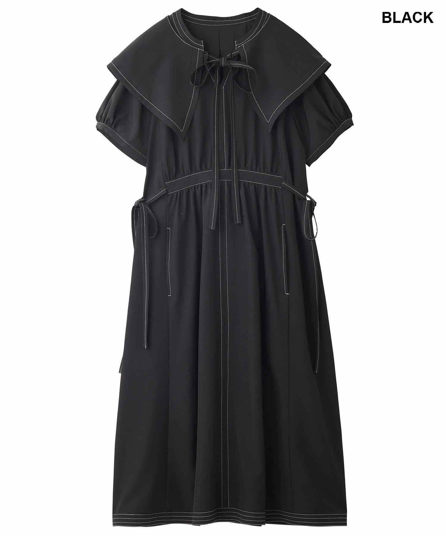 【ミルクフェド/MILKFED.】のDETACHABLE COLLAR DRESS インテリア・キッズ・メンズ・レディースファッション・服の通販 founy(ファニー) 　ファッション　Fashion　レディースファッション　Fashion for Women　ワンピース　Dresses　フォーマル・パーティードレス・結婚式用ドレス　Elegant & Casual Dresses　ガーリー　Girly, Feminine Style　キャップ　Cap, Baseball Cap　スニーカー　Sneakers, Trainers　ビッグ　Big, Oversized　ポケット　Pocket, Pocket Detail　マキシ　Maxi, Full Length　リボン　Ribbon, Bow　ロング　Long, Long-Length　おすすめ　Recommended / Our Picks　エレガント 上品　Elegant　BLACK|ID: prp329100004832633 ipo3291000000035190004