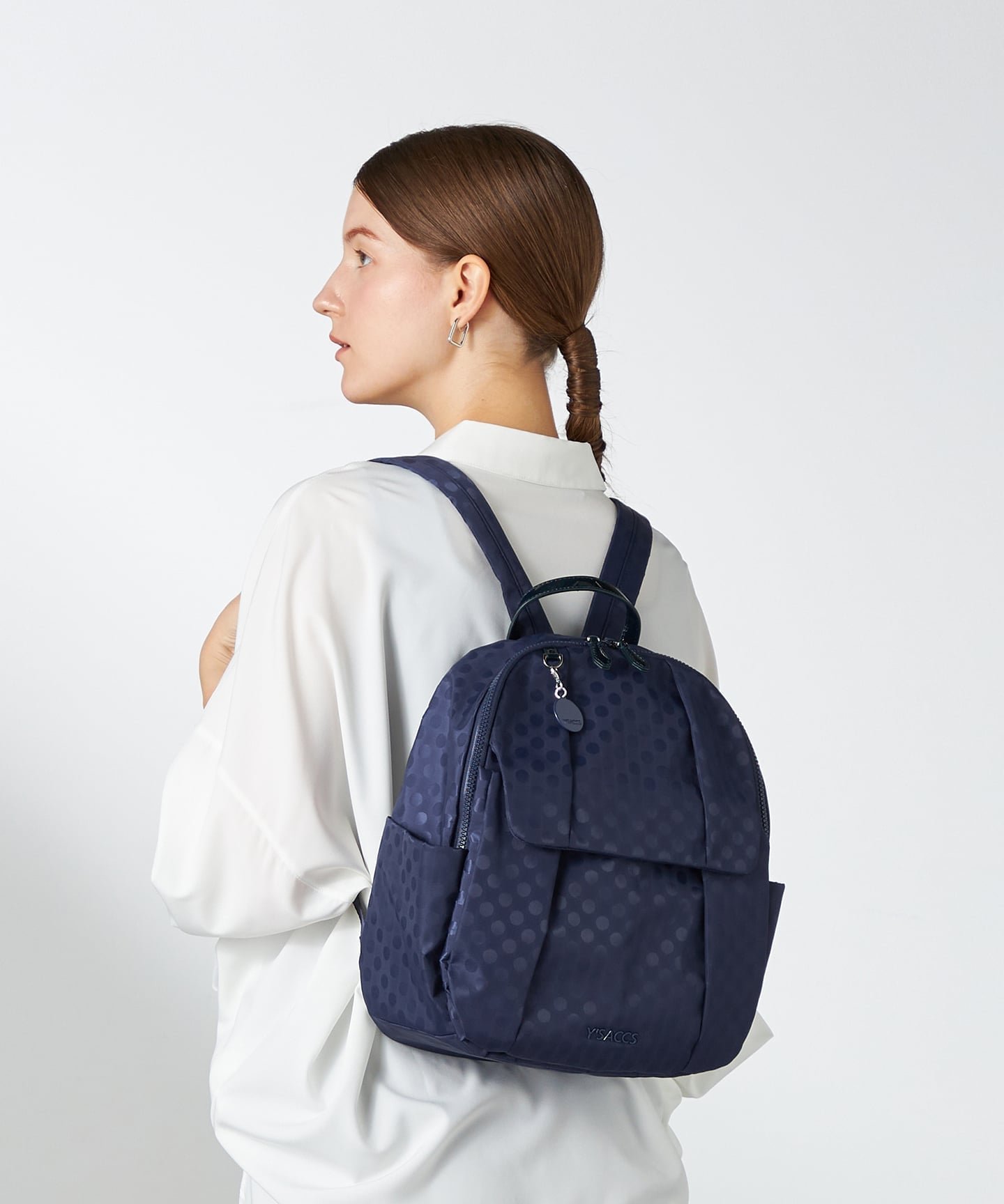 【その他のブランド/Other】のPolka Dots リュックサック 人気、トレンドファッション・服の通販 founy(ファニー) 　ファッション　Fashion　レディースファッション　Fashion for Women　エナメル　Patent Leather　コンビ　Combo, Combination Style　スタイリッシュ　Stylish, Fashionable　トラベル　Travel, Travel Gear　ドット　Polka Dot, Dot Pattern　フラップ　Flap, Flap Pocket　フロント　Front, Front Design　ポケット　Pocket, Pocket Detail　エレガント 上品　Elegant　 other-1|ID: prp329100004833017 ipo3291000000035193076