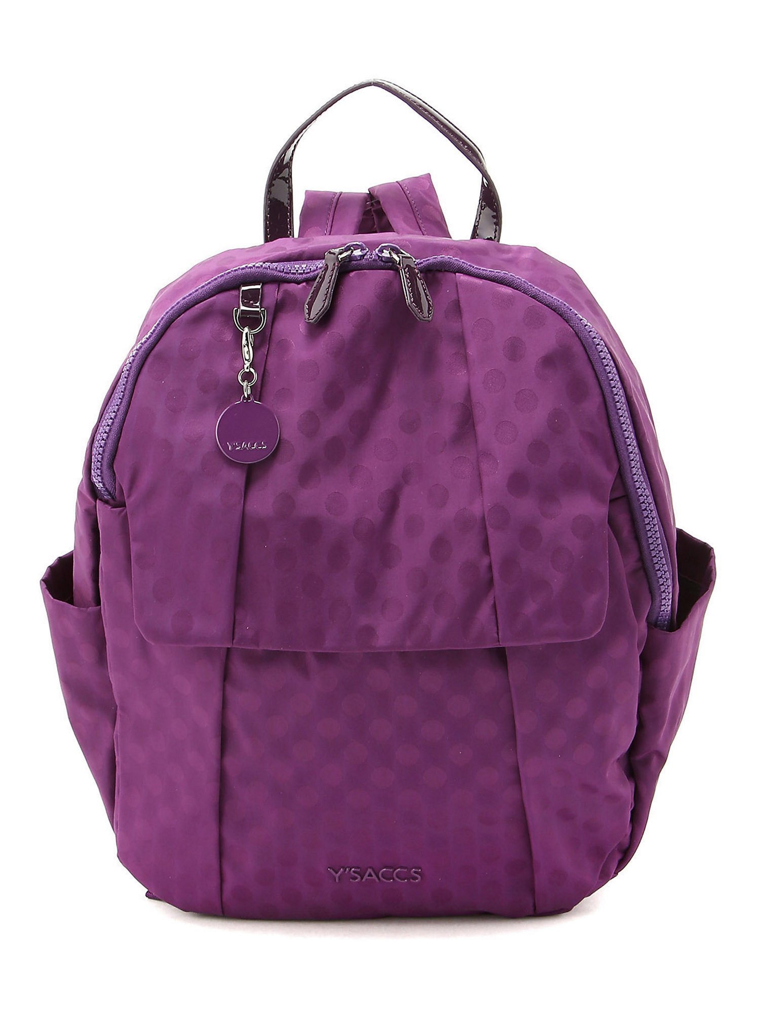 【その他のブランド/Other】のPolka Dots リュックサック インテリア・キッズ・メンズ・レディースファッション・服の通販 founy(ファニー) 　ファッション　Fashion　レディースファッション　Fashion for Women　エナメル　Patent Leather　コンビ　Combo, Combination Style　スタイリッシュ　Stylish, Fashionable　トラベル　Travel, Travel Gear　ドット　Polka Dot, Dot Pattern　フラップ　Flap, Flap Pocket　フロント　Front, Front Design　ポケット　Pocket, Pocket Detail　エレガント 上品　Elegant　パープル|ID: prp329100004833017 ipo3291000000035193082