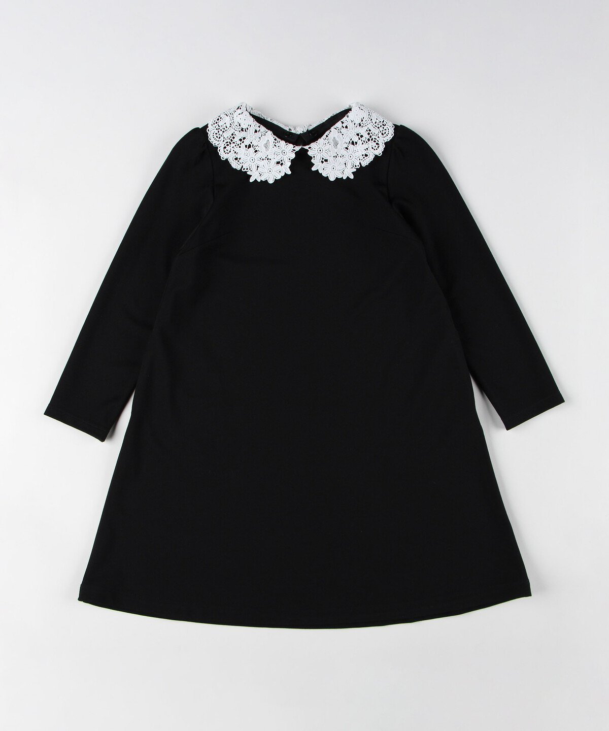 【コムサイズム/COMME CA ISM / KIDS】のフォーマル レース襟付きポンチ ワンピース(140-160cm) インテリア・キッズ・メンズ・レディースファッション・服の通販 founy(ファニー) 　ファッション　Fashion　キッズファッション　Fashion for Kids　ワンピース　Dresses　シンプル　Simple, Minimal　ダブル　Double, Double-Breasted　フォーマル　Formal, Dressy　ポケット　Pocket, Pocket Detail　レース　Lace, Lace Fabric　エレガント 上品　Elegant　長袖　Long Sleeve, Full Sleeve　ブラック|ID: prp329100004833110 ipo3291000000035194285