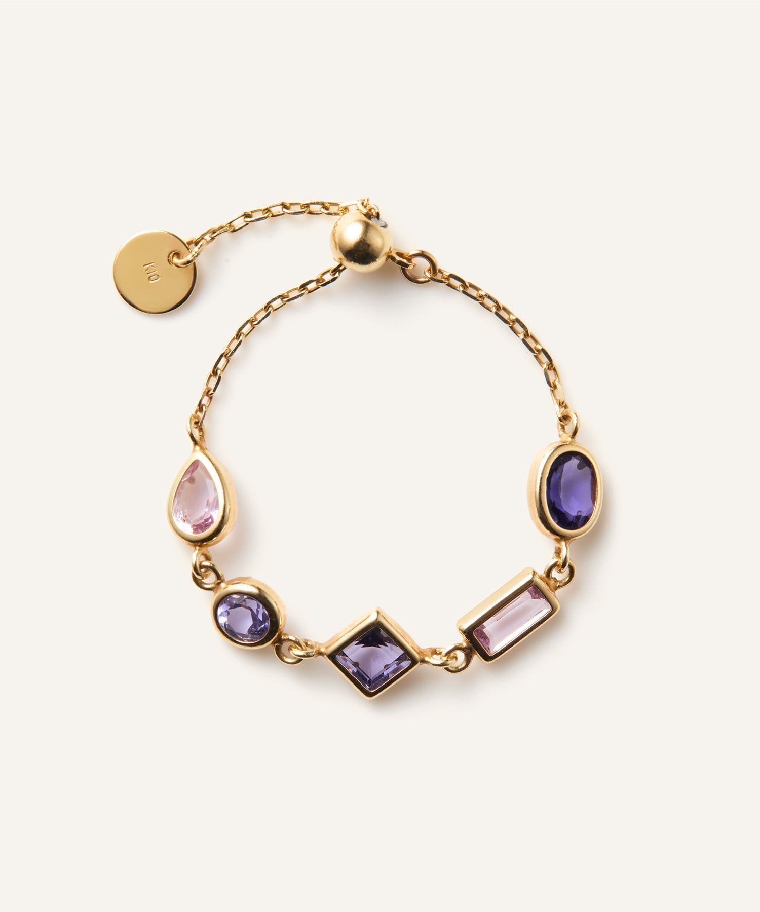 【ヴイエー ヴァンドーム アオヤマ/VA Vendome Aoyama】のパープルカラー リング インテリア・キッズ・メンズ・レディースファッション・服の通販 founy(ファニー) 　ファッション　Fashion　レディースファッション　Fashion for Women　ストーン　Stone, Gem-Like　チェーン　Chain, Chain Strap　ミックス　Mix, Mixed Style　イエローゴールド|ID: prp329100004833124 ipo3291000000035194448