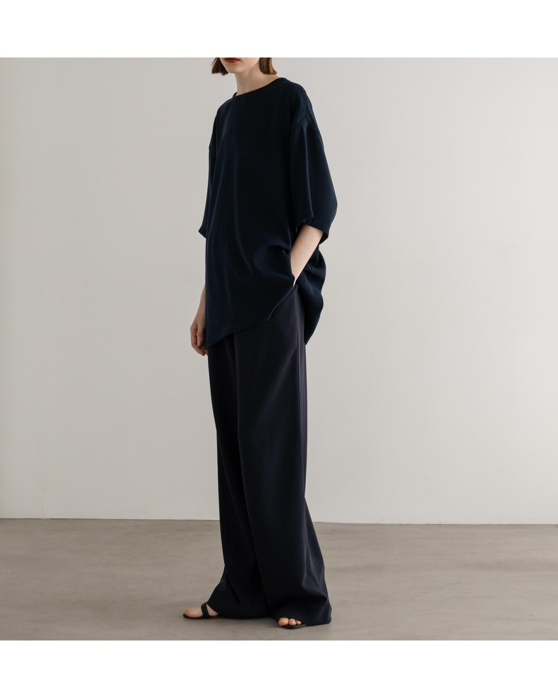 【ビヨーマ/BIYOMA】のTRI-ACETATE POLYESTER WIDE PANTS インテリア・キッズ・メンズ・レディースファッション・服の通販 founy(ファニー) 　ファッション　Fashion　レディースファッション　Fashion for Women　パンツ　Pants & Trousers　ギャザー　Gathered, Ruffled　コンパクト　Compact, Small Size　サテン　Satin, Glossy Fabric　シンプル　Simple, Minimal　セットアップ　Set-Up, Coordinated Outfit　ドレープ　Drape, Draping Fabric　バランス　Balance, Style Balance　フォルム　Silhouette, Form　おすすめ　Recommended / Our Picks　エレガント 上品　Elegant　MID NIGHT BLUE|ID: prp329100004833145 ipo3291000000035194633