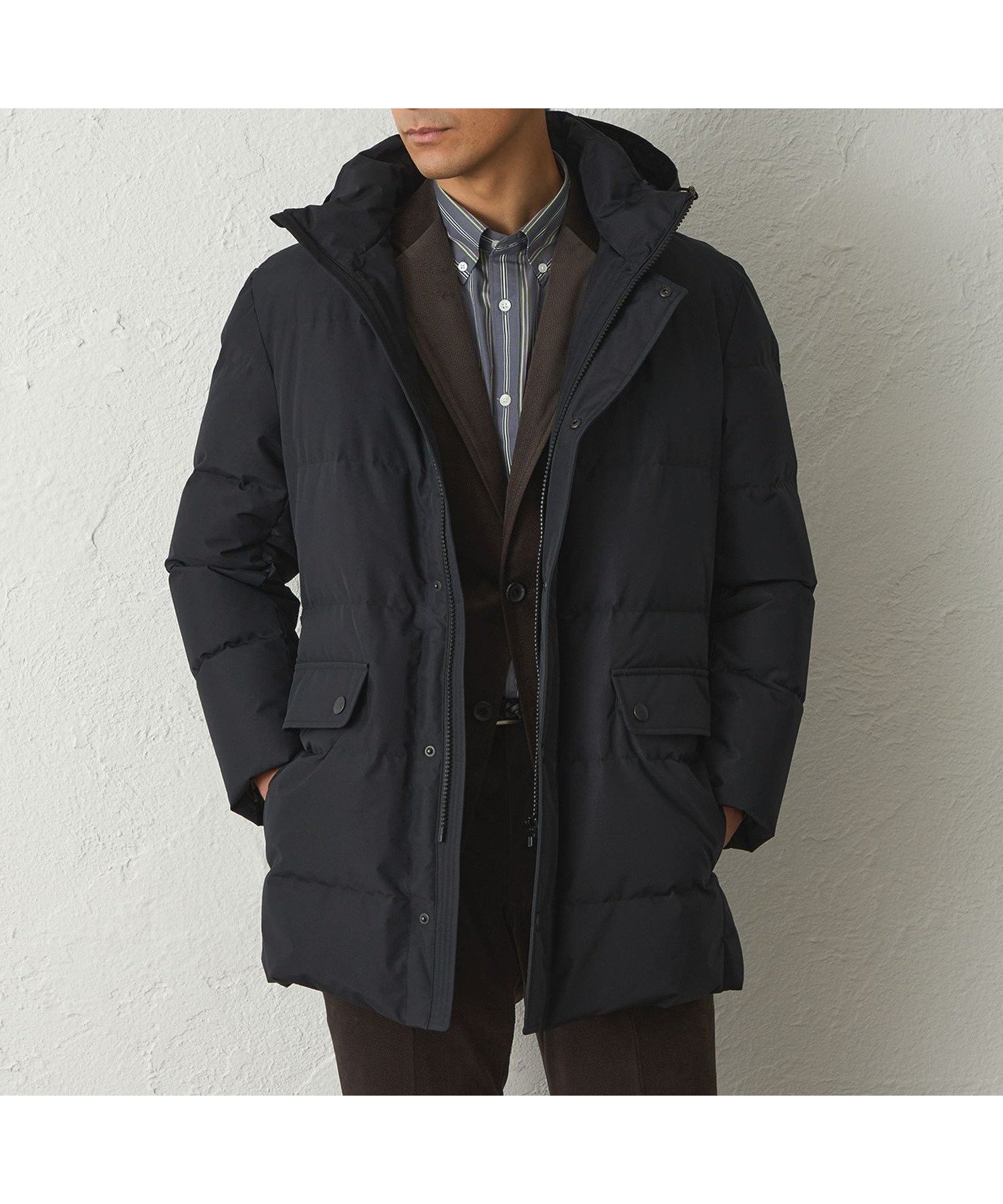 【その他のブランド/Other】の【はっ水】3レイヤーポリエステルロングダウンコート(2L・3Lあり) インテリア・キッズ・メンズ・レディースファッション・服の通販 founy(ファニー) 　ファッション　Fashion　メンズファッション　Fashion for Men　シンプル　Simple, Minimal　ダウン　Down, Puffer　エレガント 上品　Elegant　冬　Winter / This Winter　A/W・秋冬　Autumn/Winter　ブラック|ID: prp329100004833155 ipo3291000000035194743