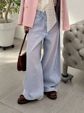 【リリーブラウン/Lily Brown】の【WEB限定00サイズ】ダブルニーカーブワイドデニムパンツ 人気、トレンドファッション・服の通販 founy(ファニー) ファッション Fashion レディースファッション Fashion for Women パンツ Pants & Trousers デニムパンツ・ジーンズ・美脚デニム Denim Jeans & Pants スマート Smart, Elegant ダブル Double, Double-Breasted デニム Denim, Jeans Material ハンド Hand, Handmade バランス Balance, Style Balance フィット Fit, Slim Fit フェミニン Feminine, Girly ルーズ Loose, Oversized ワーク Workwear, Utility Style |ID:prp329100004833156