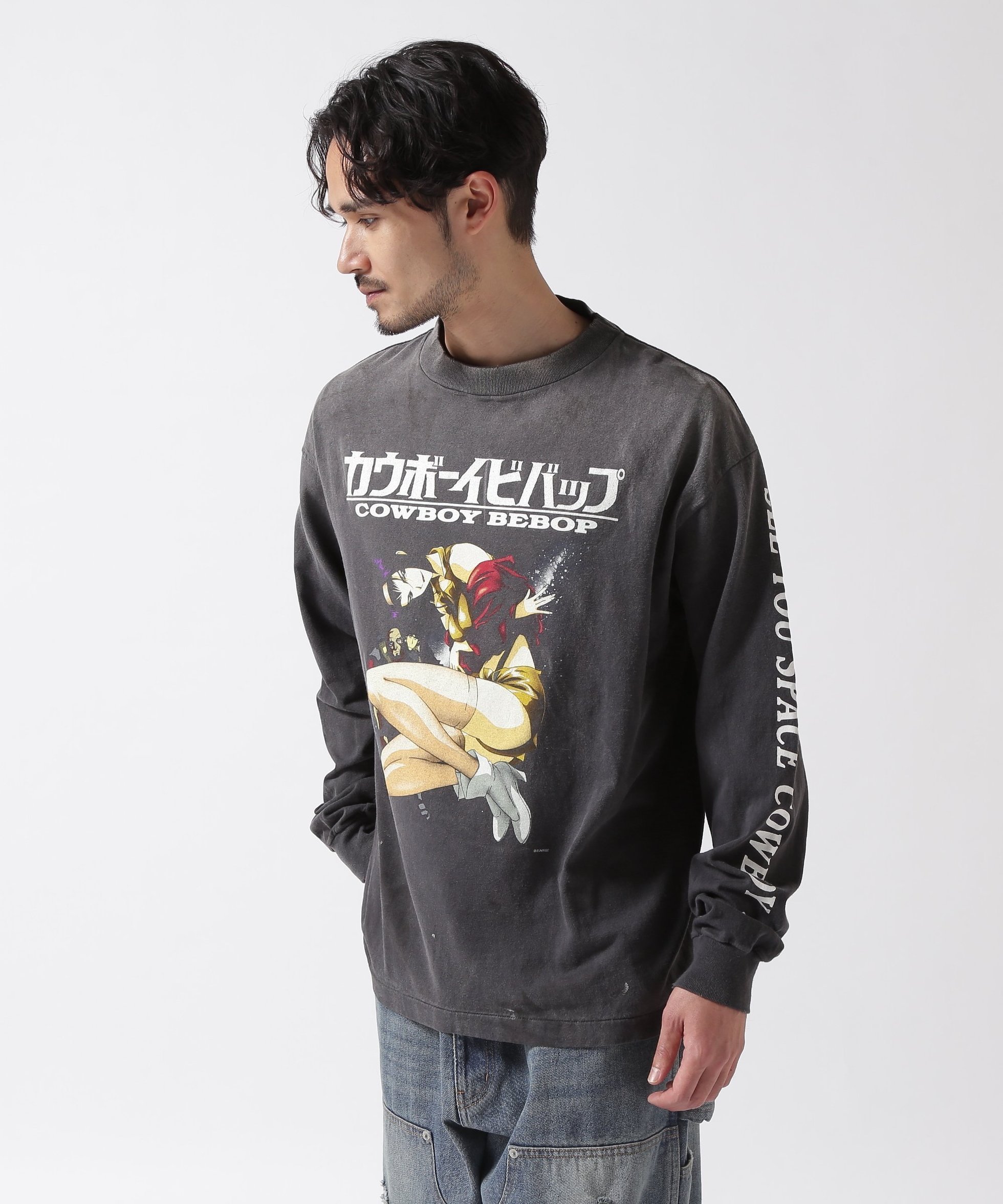 【ロイヤルフラッシュ/ROYAL FLASH / MEN】のSAINT MICHAEL/セントマイケル/CB_LS TEE/COWBOY BEBOP インテリア・キッズ・メンズ・レディースファッション・服の通販 founy(ファニー) 　ファッション　Fashion　メンズファッション　Fashion for Men　ヴィンテージ　Vintage Style　コレクション　Collection, Seasonal Line　ダメージ　Distressed, Destroyed　プリント　Print, Printed Pattern　リアル　Real, Realistic　ブラック|ID: prp329100004833166 ipo3291000000035194854