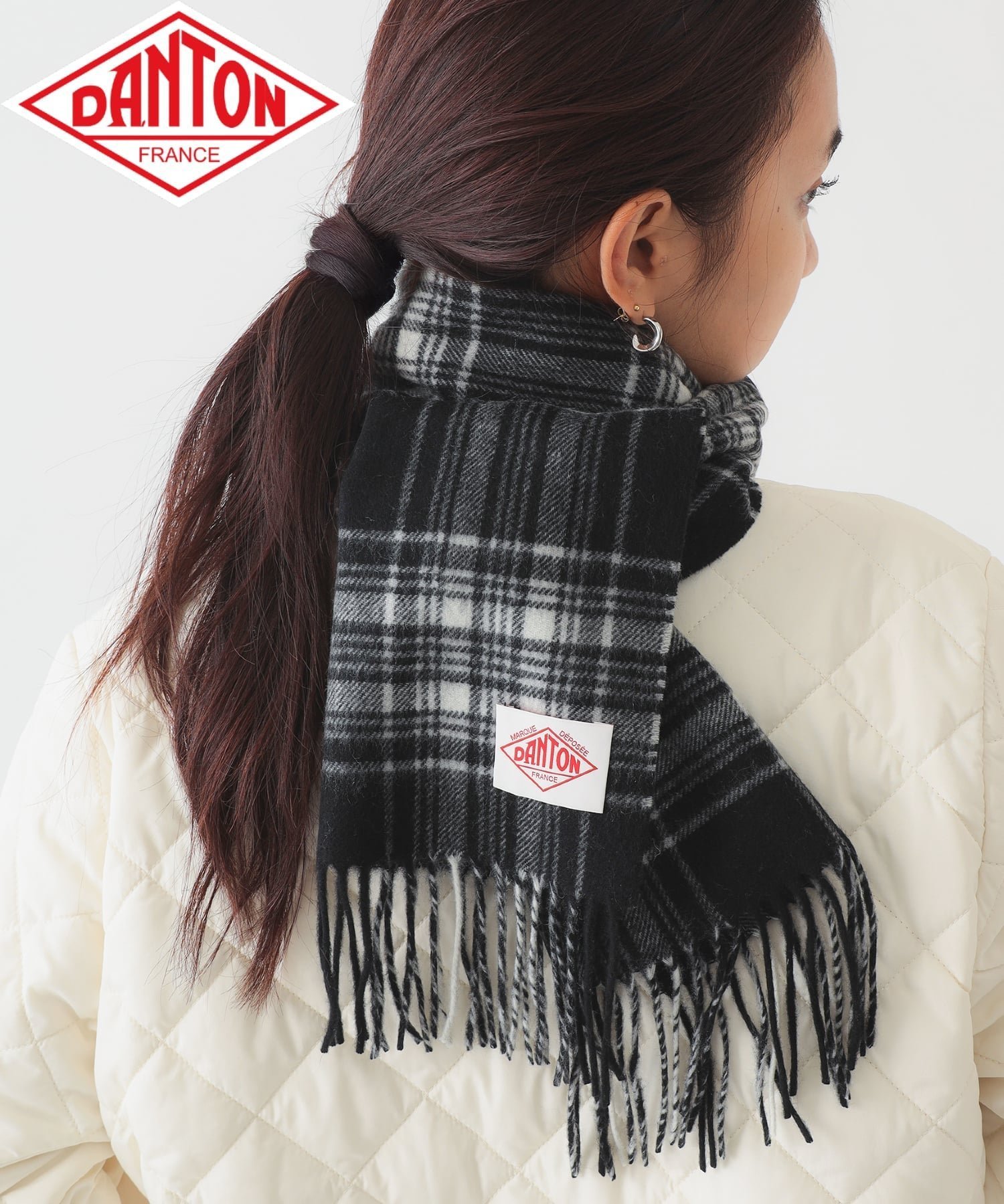 【ビーミングライフストアバイビームス/B:MING LIFE STORE by BEAMS】のDANTON / ウール カシミヤ マフラー インテリア・キッズ・メンズ・レディースファッション・服の通販 founy(ファニー) ファッション Fashion レディースファッション Fashion for Women マフラー・スヌード / 冬小物の定番 Scarves & Mufflers シンプル Simple, Minimal スタンダード Standard, Basic チェック Check, Plaid, Tartan パッチ Patch, Appliqué フランス France, French フリンジ Fringe, Tassel ベーシック Basic, Essential マフラー Scarf, Muffler ワーク Workwear, Utility Style 冬 Winter / This Winter 再入荷 Restock / Back in Stock おすすめ Recommended / Our Picks エレガント 上品 Elegant ギフト プレゼント Gift / Present BLACK|ID: prp329100004833236 ipo3291000000035195504