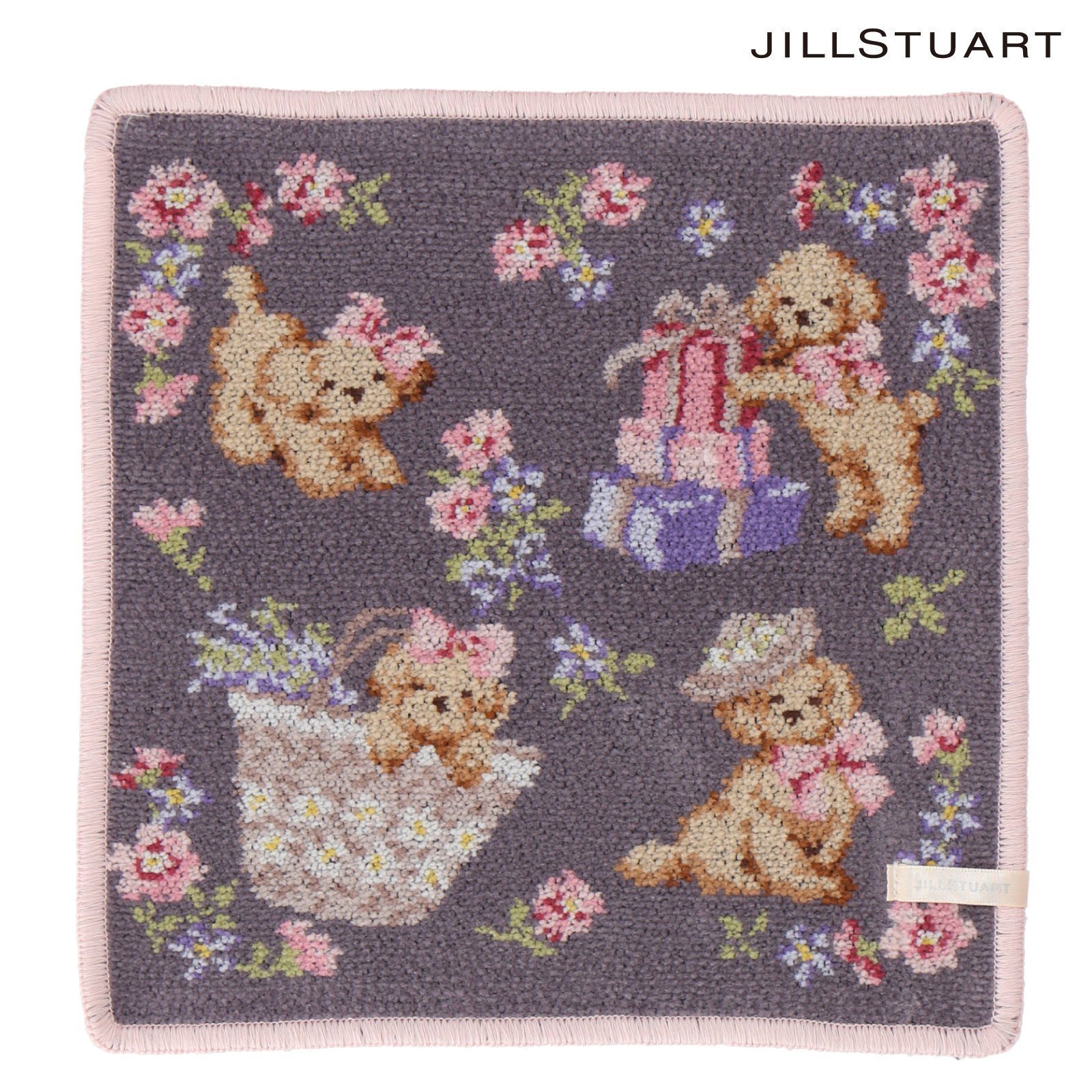 【インターモードカワベ/INTERMODE KAWABE】のJILL STUART(ジルスチュアート) シェニール織ハンカチ インテリア・キッズ・メンズ・レディースファッション・服の通販 founy(ファニー) 　ファッション　Fashion　レディースファッション　Fashion for Women　おすすめ　Recommended / Our Picks　コレクション　Collection, Seasonal Line　トレンド　Trend, Trending Now　ハンカチ　Handkerchief, Hanky　フェミニン　Feminine, Girly　ベーシック　Basic, Essential　犬　Dog　グレー[C]|ID: prp329100004833265 ipo3291000000035195740