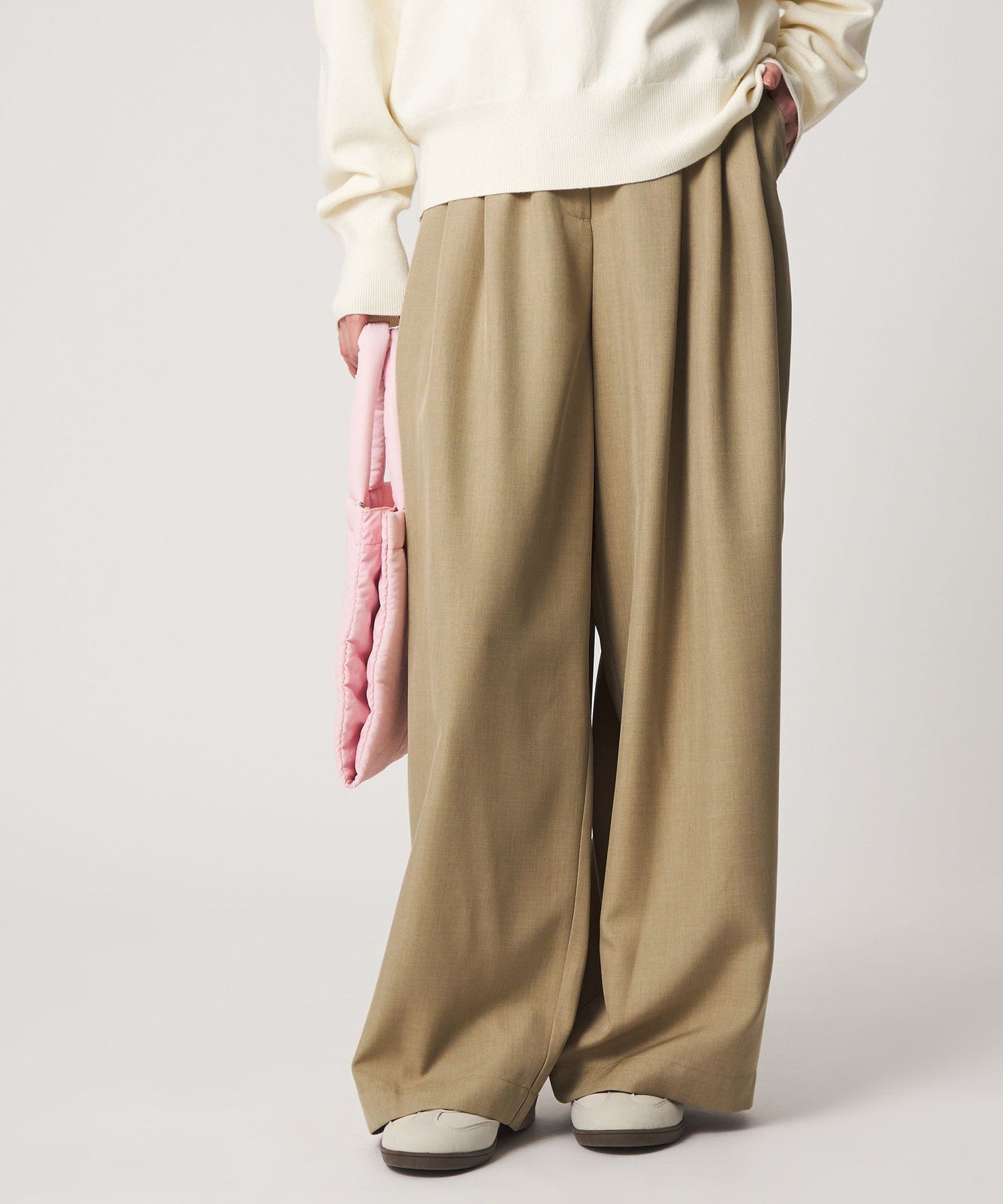 【シテン/CITEN】のCITEN 3タックイージーワイドパンツ インテリア・キッズ・メンズ・レディースファッション・服の通販 founy(ファニー) 　ファッション　Fashion　レディースファッション　Fashion for Women　パンツ　Pants & Trousers　コンパクト　Compact, Small Size　スラックス　Slacks, Dress Pants　定番　Standard, Basic Item　人気　Popular, Best Seller　バランス　Balance, Style Balance　フィット　Fit, Slim Fit　リラックス　Relax, Relaxed Fit　ワイド　Wide, Wide Fit　おすすめ　Recommended / Our Picks　BEIGE|ID: prp329100004833273 ipo3291000000035195835