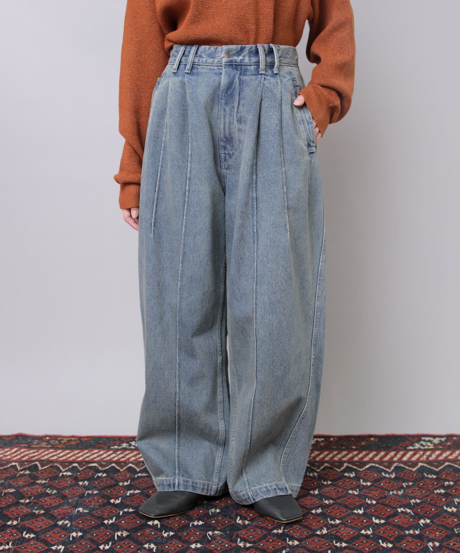 【アールエヌエーエヌ/RNA-N】のR4389 URCHデニスラパンツ 人気、トレンドファッション・服の通販 founy(ファニー) 　ファッション　Fashion　レディースファッション　Fashion for Women　パンツ　Pants & Trousers　ヴィンテージ　Vintage Style　ストレート　Straight, Straight Cut　スラックス　Slacks, Dress Pants　センター　Center, Center Line　ダブル　Double, Double-Breasted　デニム　Denim, Jeans Material　ドローストリング　Drawstring, Pull Cord　フィット　Fit, Slim Fit　ポケット　Pocket, Pocket Detail　マーブル　Marble, Marble Pattern　リラックス　Relax, Relaxed Fit　ワイド　Wide, Wide Fit　おすすめ　Recommended / Our Picks　 other-1|ID: prp329100004833295 ipo3291000000035196100