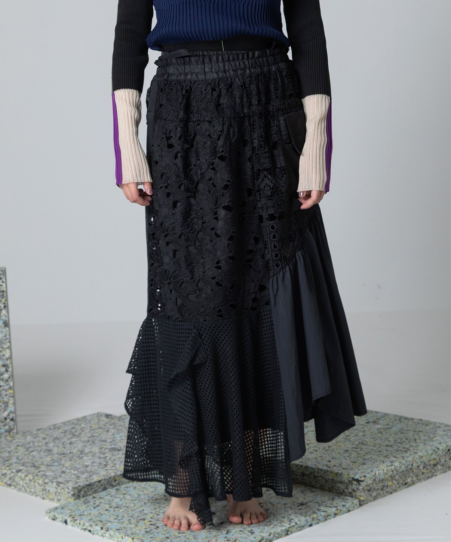 【アウラアイラ/AULA AILA】の3WAY LACE SKIRT インテリア・キッズ・メンズ・レディースファッション・服の通販 founy(ファニー) ファッション Fashion レディースファッション Fashion for Women スカート Skirts アンダー Underwear Essentials フラワー Flower, Floral ミックス Mix, Mixed Style ラップ Wrap, Wrap Design レース Lace, Lace Fabric 春 Spring BLACK|ID: prp329100004833322 ipo3291000000035196382