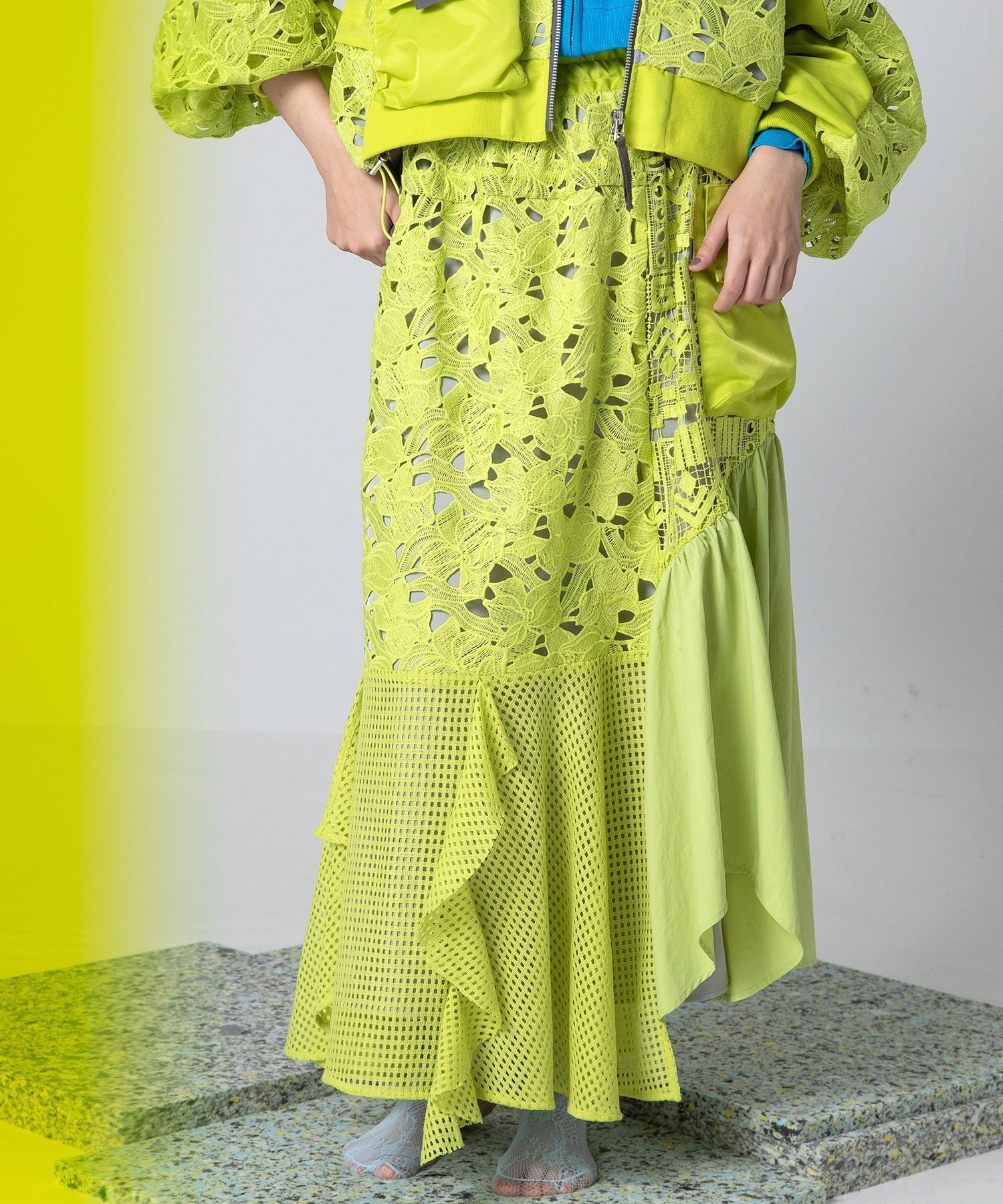 【アウラアイラ/AULA AILA】の3WAY LACE SKIRT インテリア・キッズ・メンズ・レディースファッション・服の通販 founy(ファニー) ファッション Fashion レディースファッション Fashion for Women スカート Skirts アンダー Underwear Essentials フラワー Flower, Floral ミックス Mix, Mixed Style ラップ Wrap, Wrap Design レース Lace, Lace Fabric 春 Spring YELLOW GREEN|ID: prp329100004833322 ipo3291000000035196383