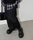 【チュクラ/chuclla】のレイヤードフリンジ ロングスカート chw25a139 人気、トレンドファッション・服の通販 founy(ファニー) ファッション Fashion レディースファッション Fashion for Women スカート Skirts ロングスカート Long Skirts / Maxi & Midi Skirts フリンジ Fringe, Tassel ポケット Pocket, Pocket Detail ループ Loop, Loop Knit ロング Long, Long-Length thumbnail ブラック|ID: prp329100004833331 ipo3291000000035196478
