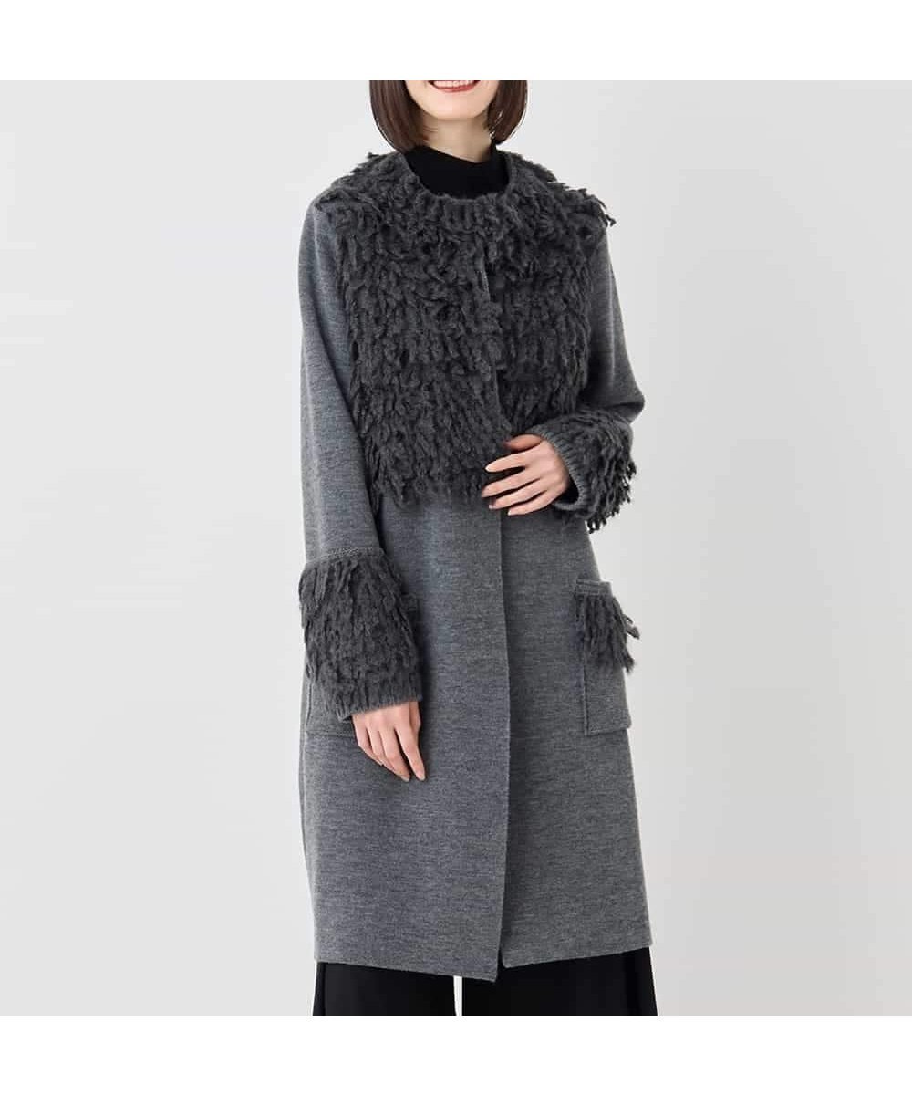 【ヒロコビス/HIROKO BIS】のフリンジニットコート 人気、トレンドファッション・服の通販 founy(ファニー) 　ファッション　Fashion　レディースファッション　Fashion for Women　アウター　Coat / Outerwear Collection　コート・ロングコート・ピーコート　Long Coats, Peacoats & More　春　Spring　秋　Autumn　カーディガン　Cardigan, Knitwear　スタイリッシュ　Stylish, Fashionable　フェミニン　Feminine, Girly　モノトーン　Monotone, Black and White　冬　Winter / This Winter　A/W・秋冬　Autumn/Winter　おすすめ　Recommended / Our Picks　夏　Summer　 other-1|ID: prp329100004833334 ipo3291000000035196513