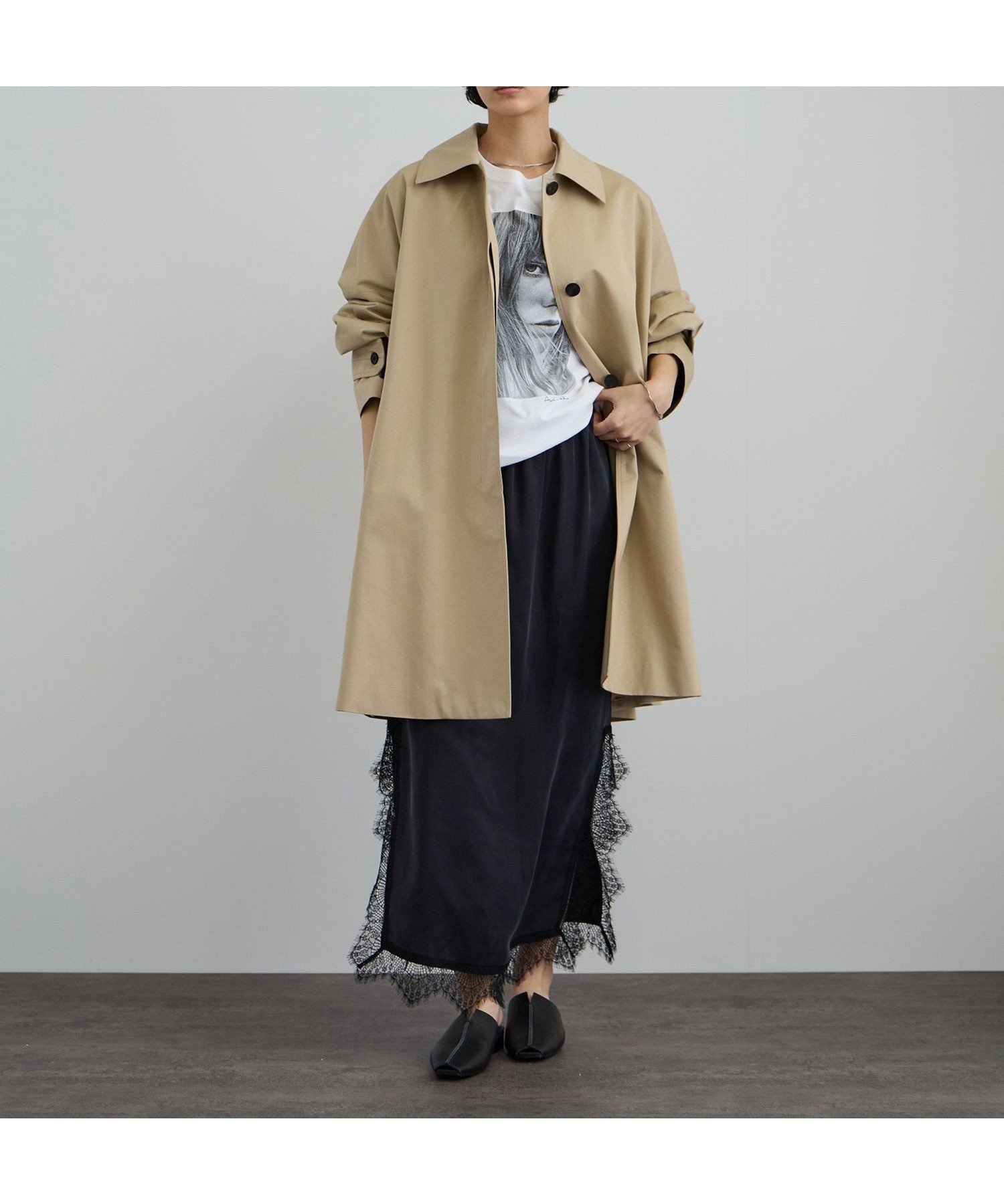 【サロン アダム エ ロペ/SALON adam et rope'】のtacca テントシルエットステンカラーコート インテリア・キッズ・メンズ・レディースファッション・服の通販 founy(ファニー) 　ファッション　Fashion　レディースファッション　Fashion for Women　アウター　Coat / Outerwear Collection　コート・ロングコート・ピーコート　Long Coats, Peacoats & More　ヴィンテージ　Vintage Style　シャンブレー　Chambray, Denim-Like Fabric　ツイル　Twist, Twisted Detail　定番　Standard, Basic Item　ポケット　Pocket, Pocket Detail　防寒　Cold Protection, Winter-Ready　エレガント 上品　Elegant　ベージュ(27)|ID: prp329100004833335 ipo3291000000035196517