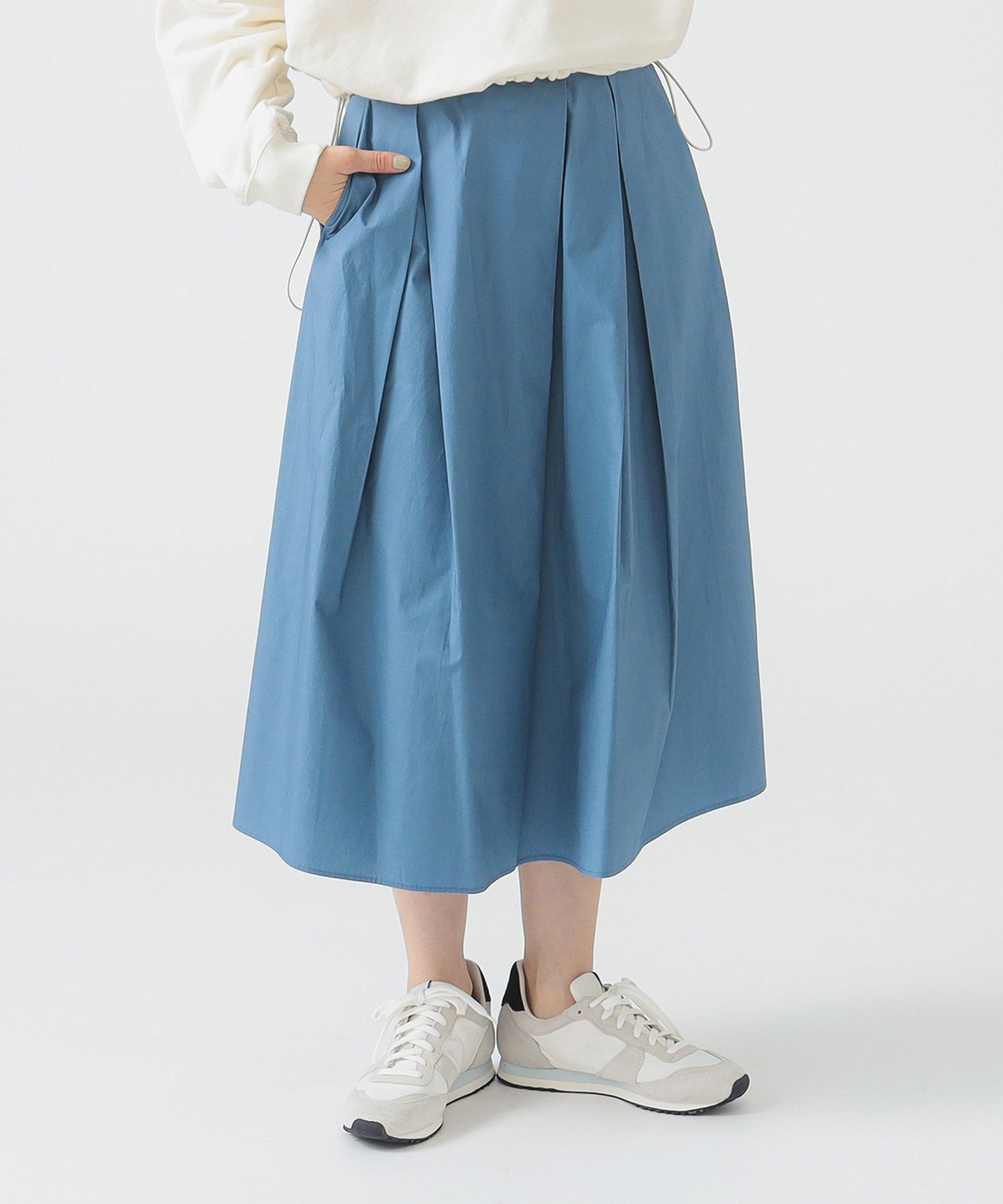 【ビームス ウイメン/BEAMS】のフロント タック スカート(S~M) インテリア・キッズ・メンズ・レディースファッション・服の通販 founy(ファニー) 　ファッション　Fashion　レディースファッション　Fashion for Women　スカート　Skirts　おすすめ　Recommended / Our Picks　フォルム　Silhouette, Form　フレア　Flare, Flared　フロント　Front, Front Design　エレガント 上品　Elegant　人気　Popular, Best Seller　再入荷　Restock / Back in Stock　楽ちん　Easy Fit, Comfortable　秋　Autumn　GREYISH_BLUE|ID: prp329100004833344 ipo3291000000035196694