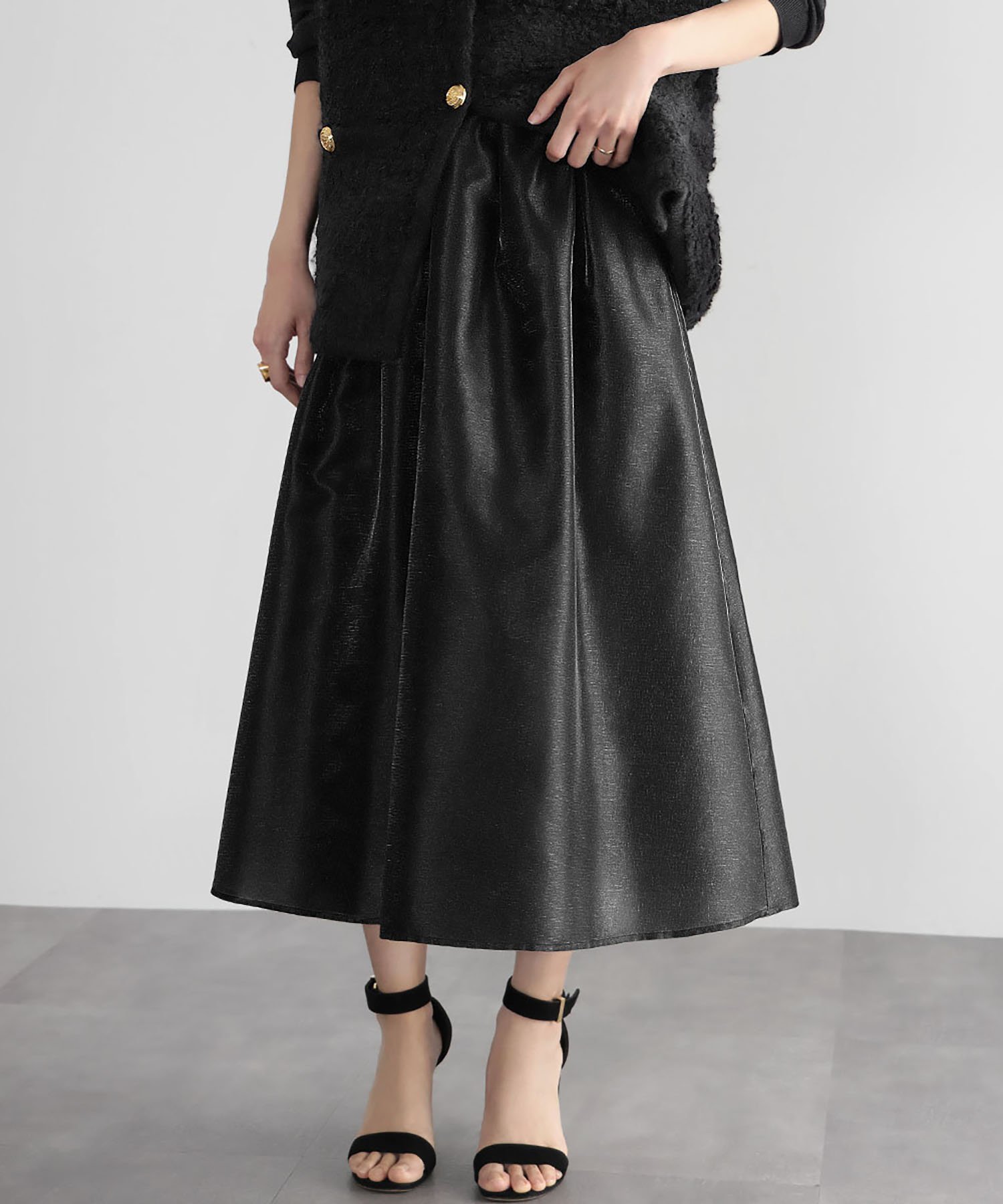 【ガール/GIRL】のシャイニータックフレアロングスカート【洗える】 インテリア・キッズ・メンズ・レディースファッション・服の通販 founy(ファニー) 　ファッション　Fashion　レディースファッション　Fashion for Women　スカート　Skirts　ロングスカート　Long Skirts / Maxi & Midi Skirts　ギャザー　Gathered, Ruffled　シンプル　Simple, Minimal　フレア　Flare, Flared　ポケット　Pocket, Pocket Detail　エレガント 上品　Elegant　洗える　Machine Washable　BK|ID: prp329100004833345 ipo3291000000035196697