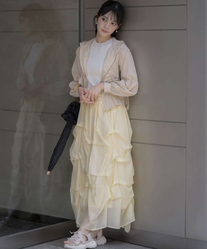 【ノエラ/Noela】のランダムタックシアースカート インテリア・キッズ・メンズ・レディースファッション・服の通販 founy(ファニー) https://founy.com/ ファッション Fashion レディースファッション Fashion for Women スカート Skirts エレガント 上品 Elegant 春 Spring シアー Sheer, See-Through シンプル Simple, Minimal ベスト Vest, Waistcoat ポケット Pocket, Pocket Detail ランダム Random, Irregular リラックス Relax, Relaxed Fit 夏 Summer |ID: prp329100004833352 ipo3291000000035196847