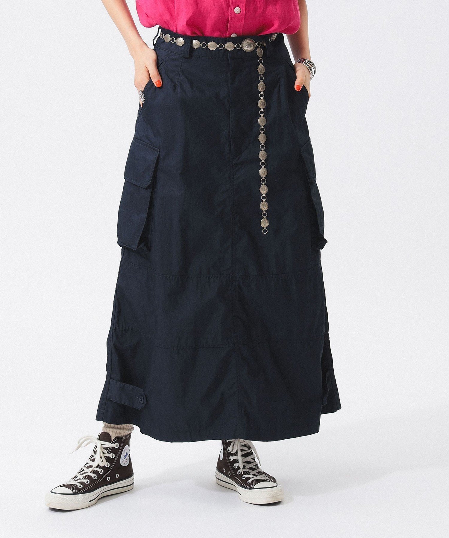 【ビームス ウイメン/BEAMS】のM-47 ディテール スカート インテリア・キッズ・メンズ・レディースファッション・服の通販 founy(ファニー) 　ファッション　Fashion　レディースファッション　Fashion for Women　スカート　Skirts　シンプル　Simple, Minimal　スウェット / スエット　Sweatshirt, Sweatwear　ストレート　Straight, Straight Cut　バランス　Balance, Style Balance　フランス　France, French　フリル　Frill, Ruffle　ポケット　Pocket, Pocket Detail　ミックス　Mix, Mixed Style　ミリタリー　Military, Army Style　レース　Lace, Lace Fabric　ロング　Long, Long-Length　おすすめ　Recommended / Our Picks　NAVY|ID: prp329100004833360 ipo3291000000035196957