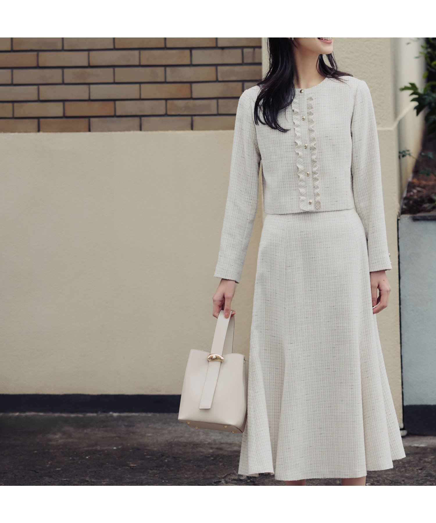 【ナチュラル ビューティー ベーシック/NATURAL BEAUTY BASIC】のスプリングツイード SETUP スカート 人気、トレンドファッション・服の通販 founy(ファニー) 　ファッション　Fashion　レディースファッション　Fashion for Women　セットアップ　Matching Sets　スカート・ミニ/ミディ/マキシ　Skirts / Mini, Midi & Maxi Skirts　おすすめ　Recommended / Our Picks　ジャケット　Jacket, Outerwear　スプリング　Spring, Spring Collection　セットアップ　Set-Up, Coordinated Outfit　ツイード　Twill, Twill Weave　マーメイド　Mermaid, Fishtail Silhouette　エレガント 上品　Elegant　春　Spring　 other-1|ID: prp329100004833362 ipo3291000000035196994