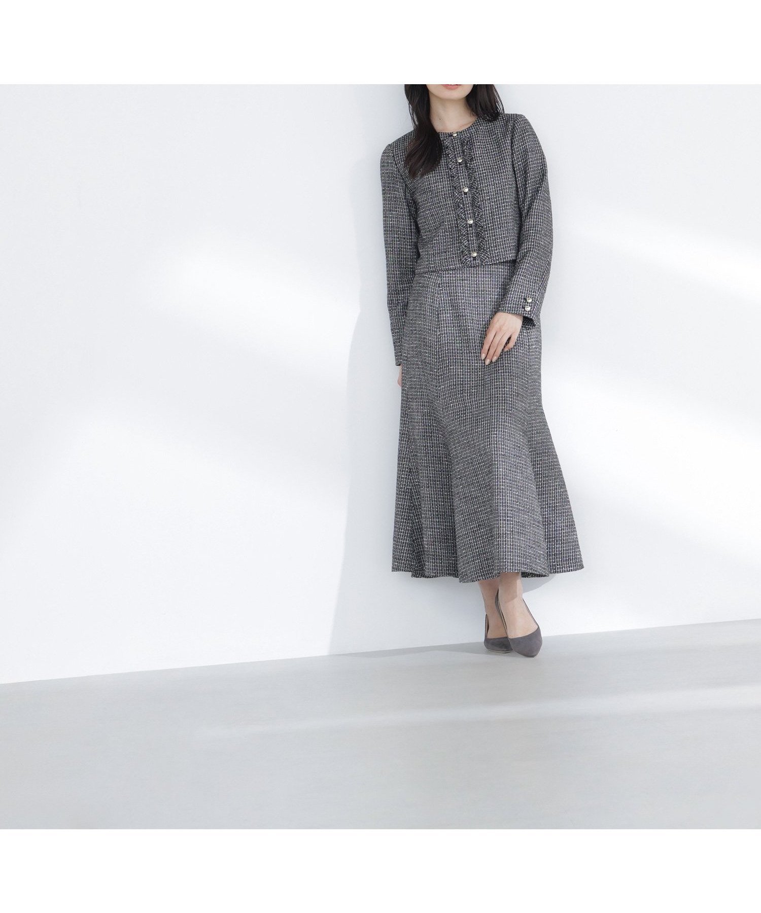 【ナチュラル ビューティー ベーシック/NATURAL BEAUTY BASIC】のスプリングツイード SETUP スカート インテリア・キッズ・メンズ・レディースファッション・服の通販 founy(ファニー) 　ファッション　Fashion　レディースファッション　Fashion for Women　セットアップ　Matching Sets　スカート・ミニ/ミディ/マキシ　Skirts / Mini, Midi & Maxi Skirts　おすすめ　Recommended / Our Picks　ジャケット　Jacket, Outerwear　スプリング　Spring, Spring Collection　セットアップ　Set-Up, Coordinated Outfit　ツイード　Twill, Twill Weave　マーメイド　Mermaid, Fishtail Silhouette　エレガント 上品　Elegant　春　Spring　クロ系2|ID: prp329100004833362 ipo3291000000035196998