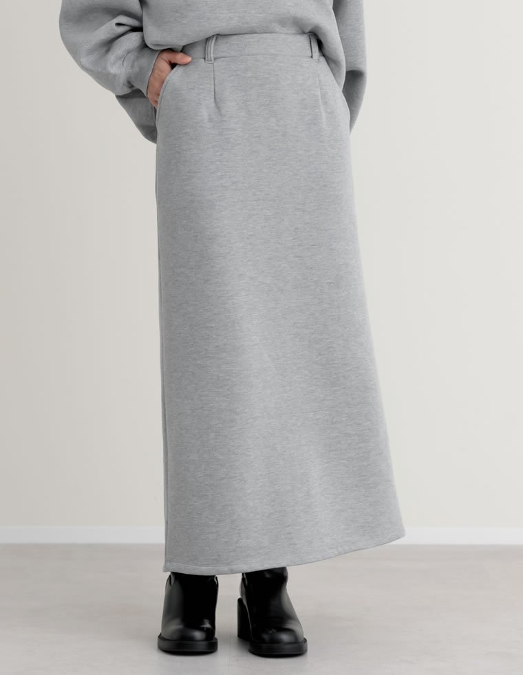 【リエディ/Re:EDIT】の裏起毛ベルトループ付きタイトスカート インテリア・キッズ・メンズ・レディースファッション・服の通販 founy(ファニー) 　ファッション　Fashion　レディースファッション　Fashion for Women　スカート　Skirts　ベルト&ウエストマーク　Belts & Waist Accessories　カーディガン　Cardigan, Knitwear　コンパクト　Compact, Small Size　シンプル　Simple, Minimal　スタッズ　Studs, Metal Accents　スリット　Slit, Slit Detail　ダブル　Double, Double-Breasted　トレンド　Trend, Trending Now　バランス　Balance, Style Balance　ポケット　Pocket, Pocket Detail　ルーズ　Loose, Oversized　ループ　Loop, Loop Knit　おすすめ　Recommended / Our Picks　杢グレー|ID: prp329100004833377 ipo3291000000035197162