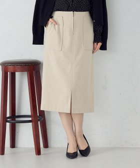 【コムサイズム/COMME CA ISM】のフラノ調ジャージータイトスカート 人気、トレンドファッション・服の通販 founy(ファニー) ファッション Fashion レディースファッション Fashion for Women スカート Skirts おすすめ Recommended / Our Picks ジャカード／ジャガード Jacquard, Woven Pattern ストレッチ Stretch, Stretchy Fabric スリット Slit, Slit Detail タイトスカート Pencil Skirt, Tight Skirt パッチ Patch, Appliqué ポケット Pocket, Pocket Detail リラックス Relax, Relaxed Fit |ID:prp329100004833386