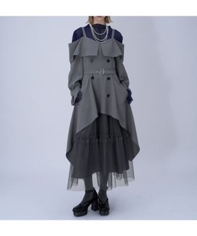 【ハレ/HARE】のオフショルトレンチワンピース 人気、トレンドファッション・服の通販 founy(ファニー) ファッション Fashion レディースファッション Fashion for Women ワンピース Dresses インナー Innerwear ウェーブ Wavy Pattern スクエア Square, Square Shape ストレート Straight, Straight Cut タンク Tank Top, Sleeveless Top タートル Turtleneck, Turtle Collar チュール Tulip, Tulip Motif バランス Balance, Style Balance 厚底 Platform Shoes |ID:prp329100004833403