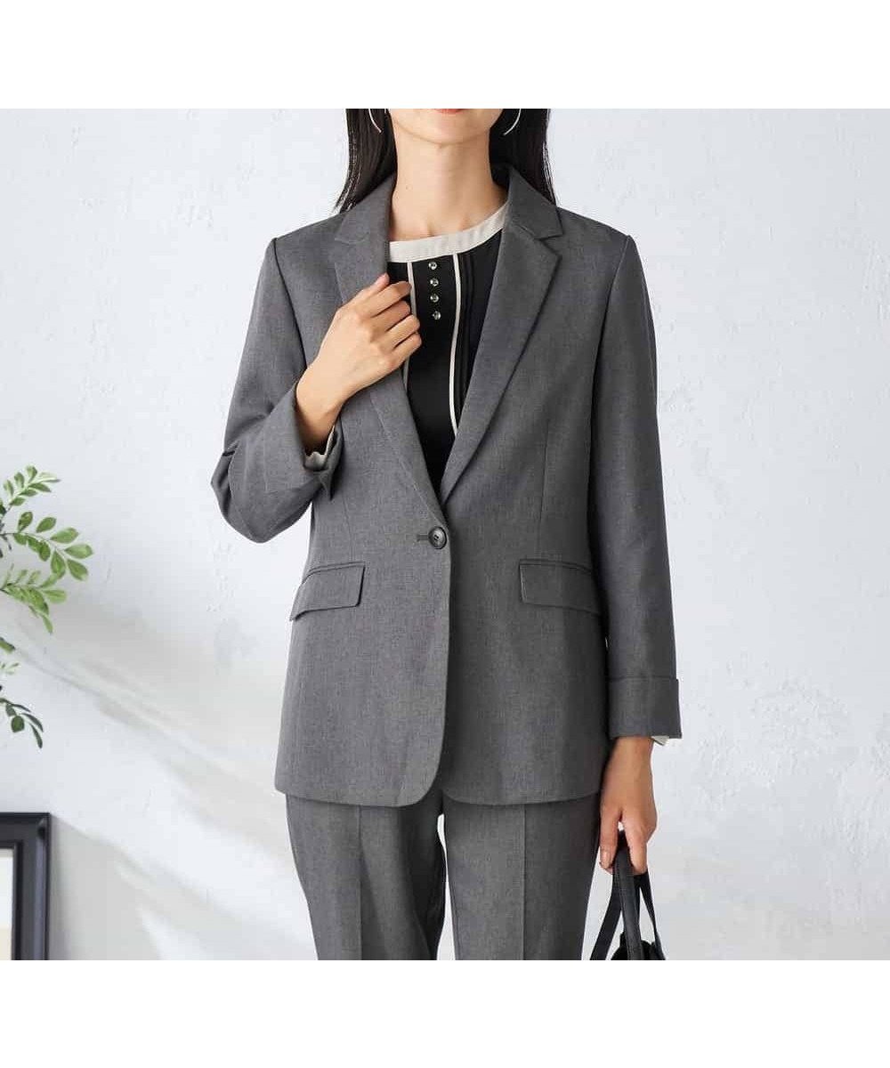 【アー ヴェー ヴェー/a.v.v】の【洗える/イージーケア/吸水速乾/ストレッチ】梳毛調テーラードジャケット インテリア・キッズ・メンズ・レディースファッション・服の通販 founy(ファニー) ファッション Fashion レディースファッション Fashion for Women アウター Coat / Outerwear Collection レディースジャケット・軽アウター Jackets テーラードジャケット / 通勤・きれいめスタイル Tailored Jackets & Blazers インナー Innerwear 洗える Machine Washable クロップド Cropped, Short Length 吸水 Absorbent, Quick-Dry ジャケット Jacket, Outerwear ストレッチ Stretch, Stretchy Fabric ストレート Straight, Straight Cut スリット Slit, Slit Detail セットアップ Set-Up, Coordinated Outfit タイトスカート Pencil Skirt, Tight Skirt パターン Pattern, Design Print フレア Flare, Flared ボトム Bottoms, Lower Wear ポケット Pocket, Pocket Detail 楽ちん Easy Fit, Comfortable ワイド Wide, Wide Fit 再入荷 Restock / Back in Stock エレガント 上品 Elegant ビジネス 仕事 通勤 Business / Work / Commuting ダークグレー|ID: prp329100004833419 ipo3291000000035197582