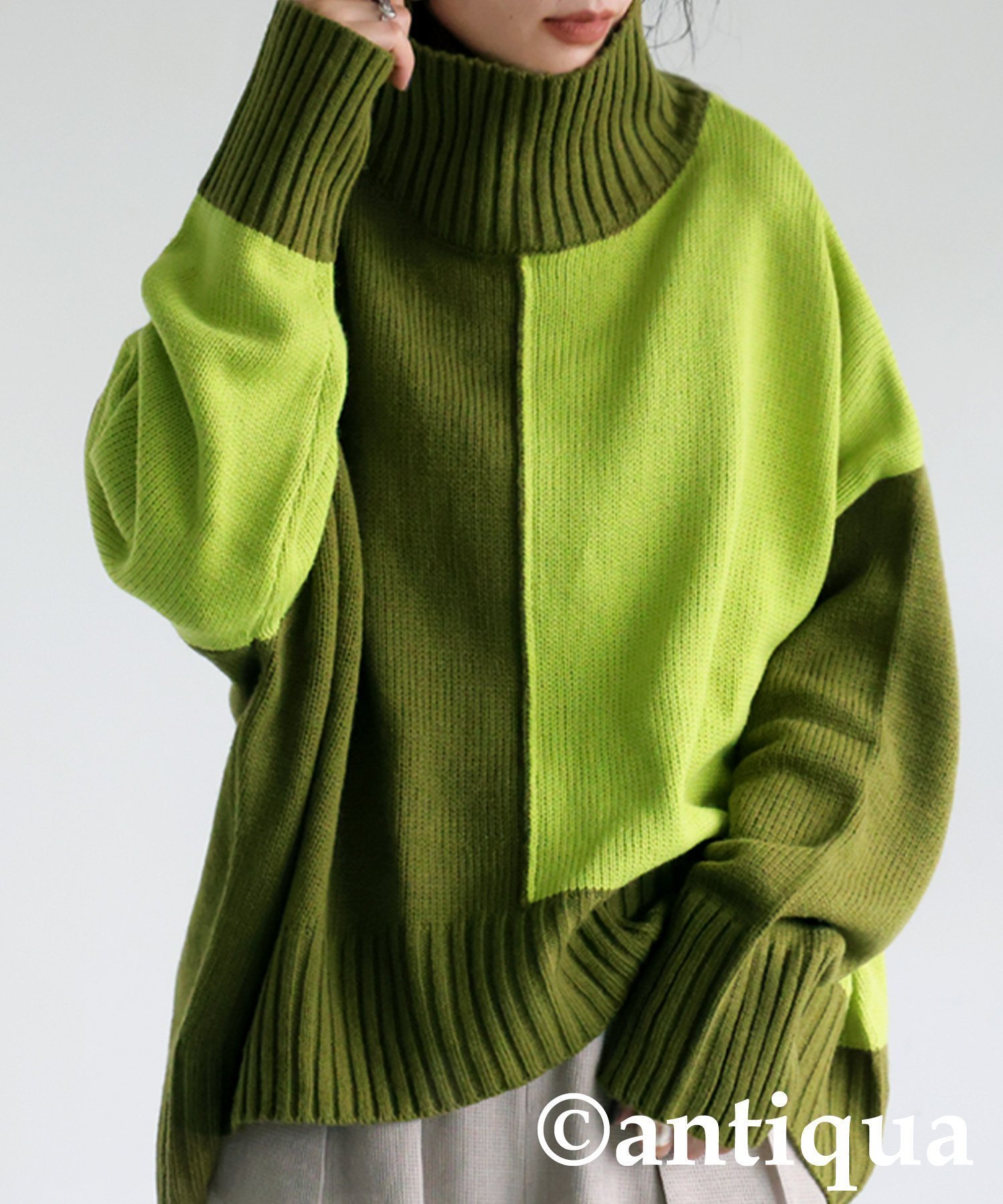 【アンティカ/antiqua】のantiqua アンティカ ハイネック ニット レディース 無地 長袖 PN-00432 人気、トレンドファッション・服の通販 founy(ファニー) 　ファッション　Fashion　レディースファッション　Fashion for Women　トップス・カットソー　Cut & Sew Tops　ニット　Knit Tops & Sweaters　インナー　Innerwear　オレンジ　Orange　タートルネック　Turtleneck, High Neck　トレンド　Trend, Trending Now　定番　Standard, Basic Item　長袖　Long Sleeve, Full Sleeve　ハイネック　High Neck, Mock Neck　パープル　Purple, Violet　無地　Plain, Solid Color　ラウンド　Round, Round Neck　リラックス　Relax, Relaxed Fit　ワイド　Wide, Wide Fit　エレガント 上品　Elegant　 other-1|ID: prp329100004833424 ipo3291000000035197619