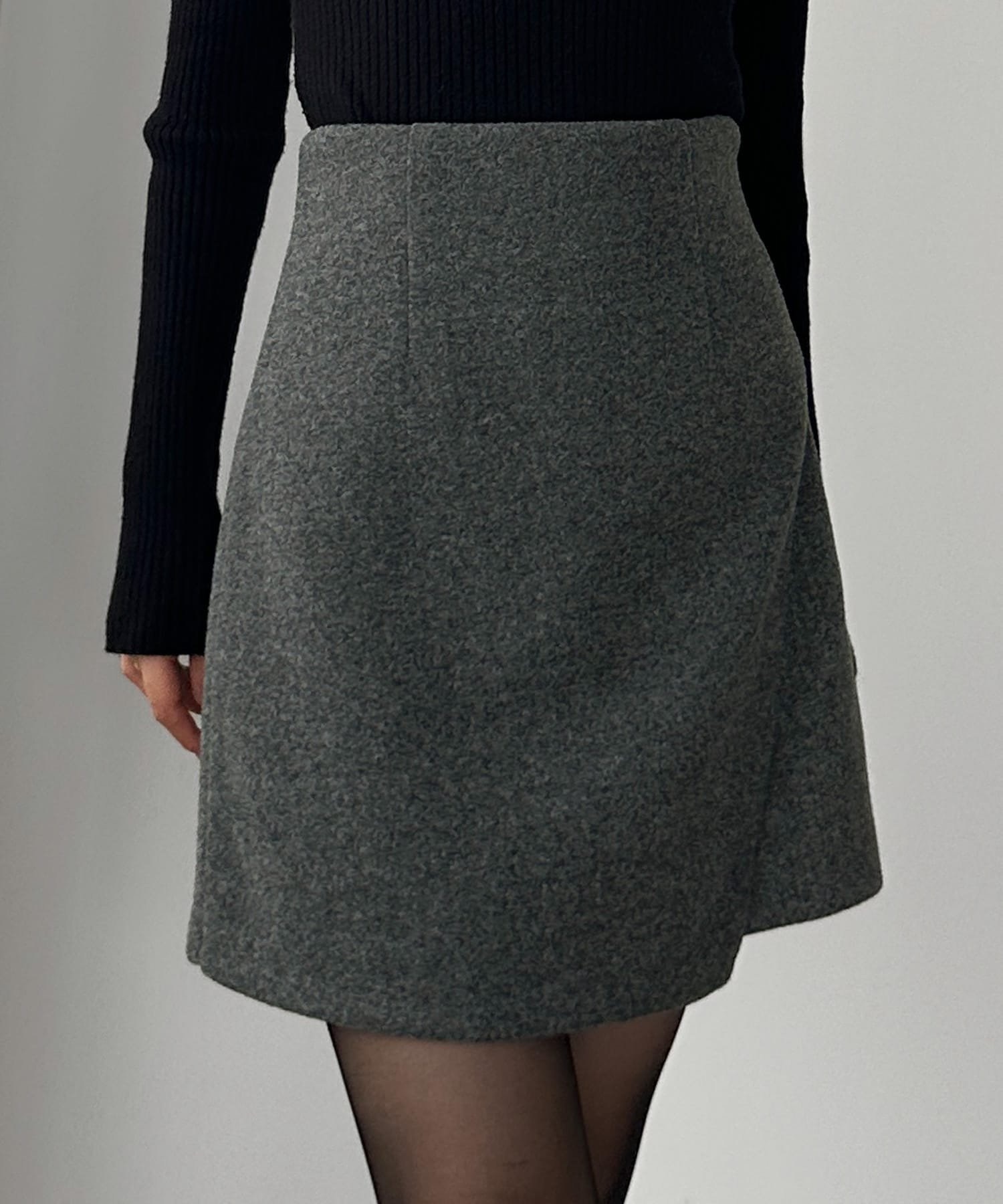 【ジュノア/JUNOAH】のLouere メルトンラップ風ミニスカート(インパン付き) インテリア・キッズ・メンズ・レディースファッション・服の通販 founy(ファニー) 　ファッション　Fashion　レディースファッション　Fashion for Women　スカート　Skirts　ミニスカート　Mini Skirts　ミニスカート　Mini Skirt, Short Skirt　メルトン　Melton, Heavy Wool　ラップ　Wrap, Wrap Design　チャコール|ID: prp329100004833430 ipo3291000000035197658