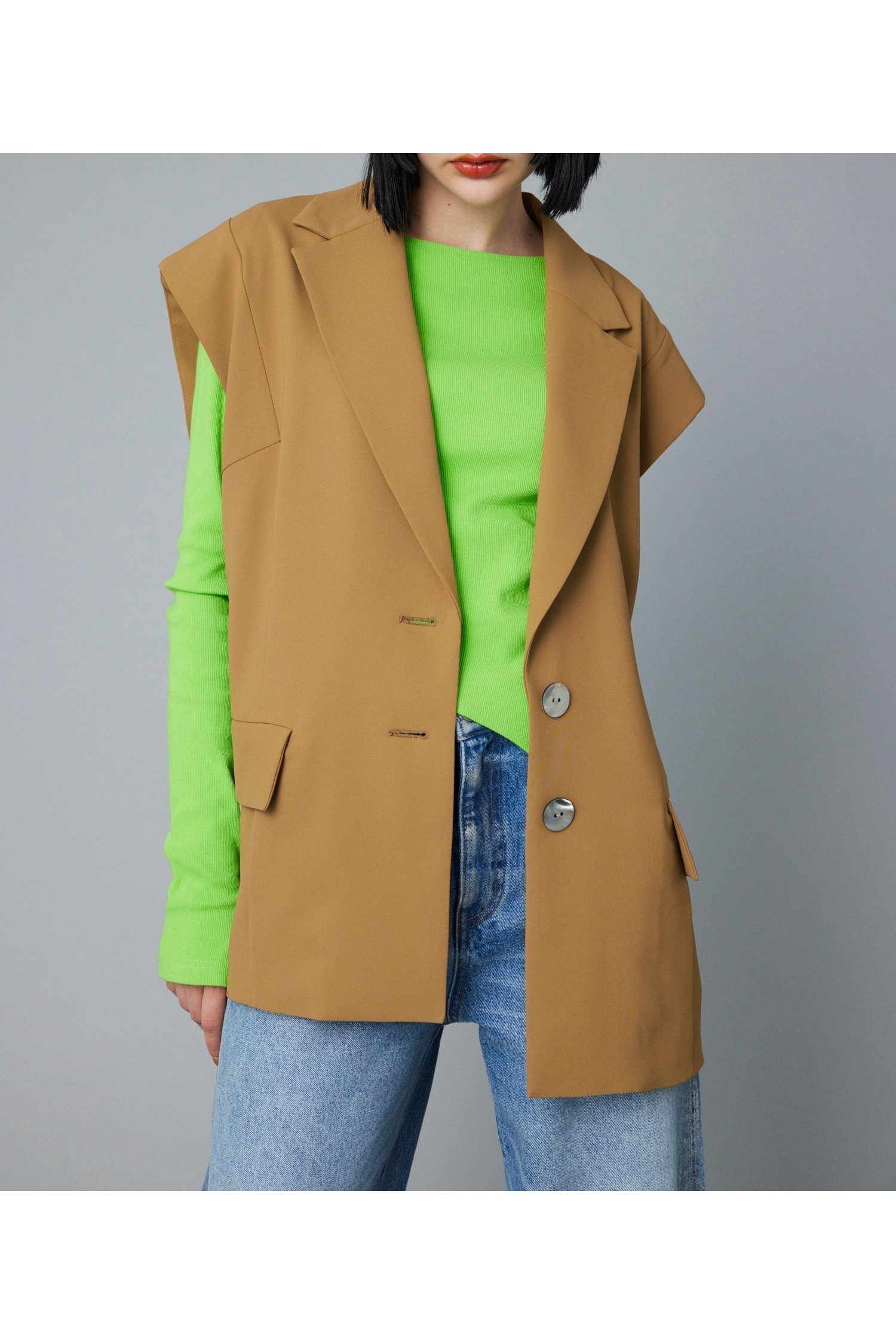 【ヘリンドットサイ/HeRIN.CYE】のOver size vest インテリア・キッズ・メンズ・レディースファッション・服の通販 founy(ファニー) 　ファッション　Fashion　レディースファッション　Fashion for Women　アウター　Coat / Outerwear Collection　トップス・カットソー　Cut & Sew Tops　ベスト&ジレ / 重ね着スタイル　Vests & Gilets　おすすめ　Recommended / Our Picks　セットアップ　Set-Up, Coordinated Outfit　BEG|ID: prp329100004833432 ipo3291000000035197672