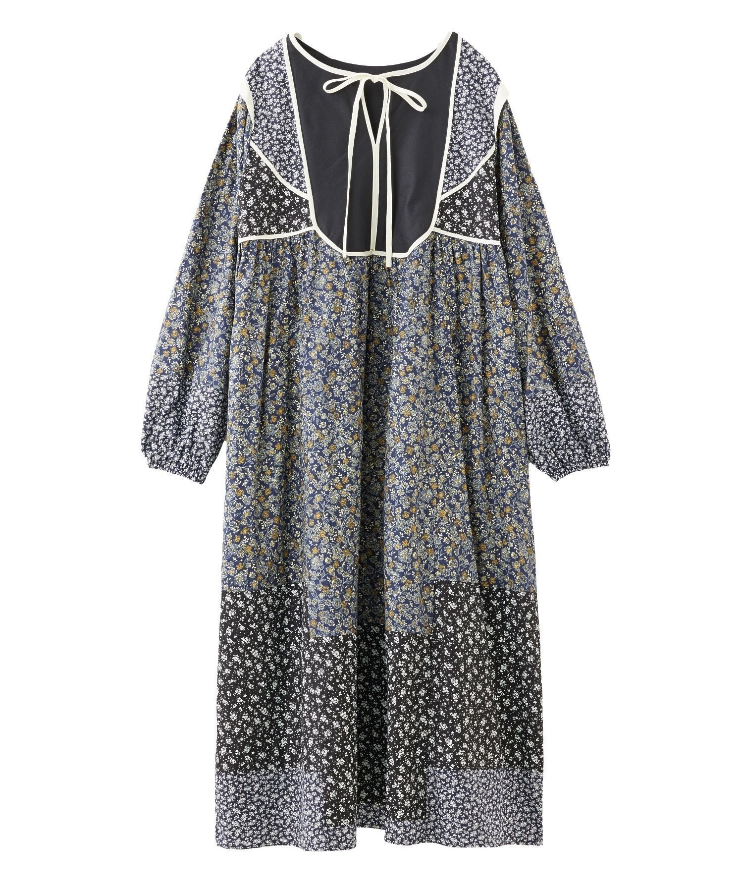 【ミルクフェド/MILKFED.】のFLORAL PATCHWORK DRESS インテリア・キッズ・メンズ・レディースファッション・服の通販 founy(ファニー) 　ファッション　Fashion　レディースファッション　Fashion for Women　ワンピース　Dresses　フォーマル・パーティードレス・結婚式用ドレス　Elegant & Casual Dresses　春　Spring　デニム　Denim, Jeans Material　ポケット　Pocket, Pocket Detail　マキシ　Maxi, Full Length　ロング　Long, Long-Length　再入荷　Restock / Back in Stock　おすすめ　Recommended / Our Picks　BLACK|ID: prp329100004833442 ipo3291000000035197744