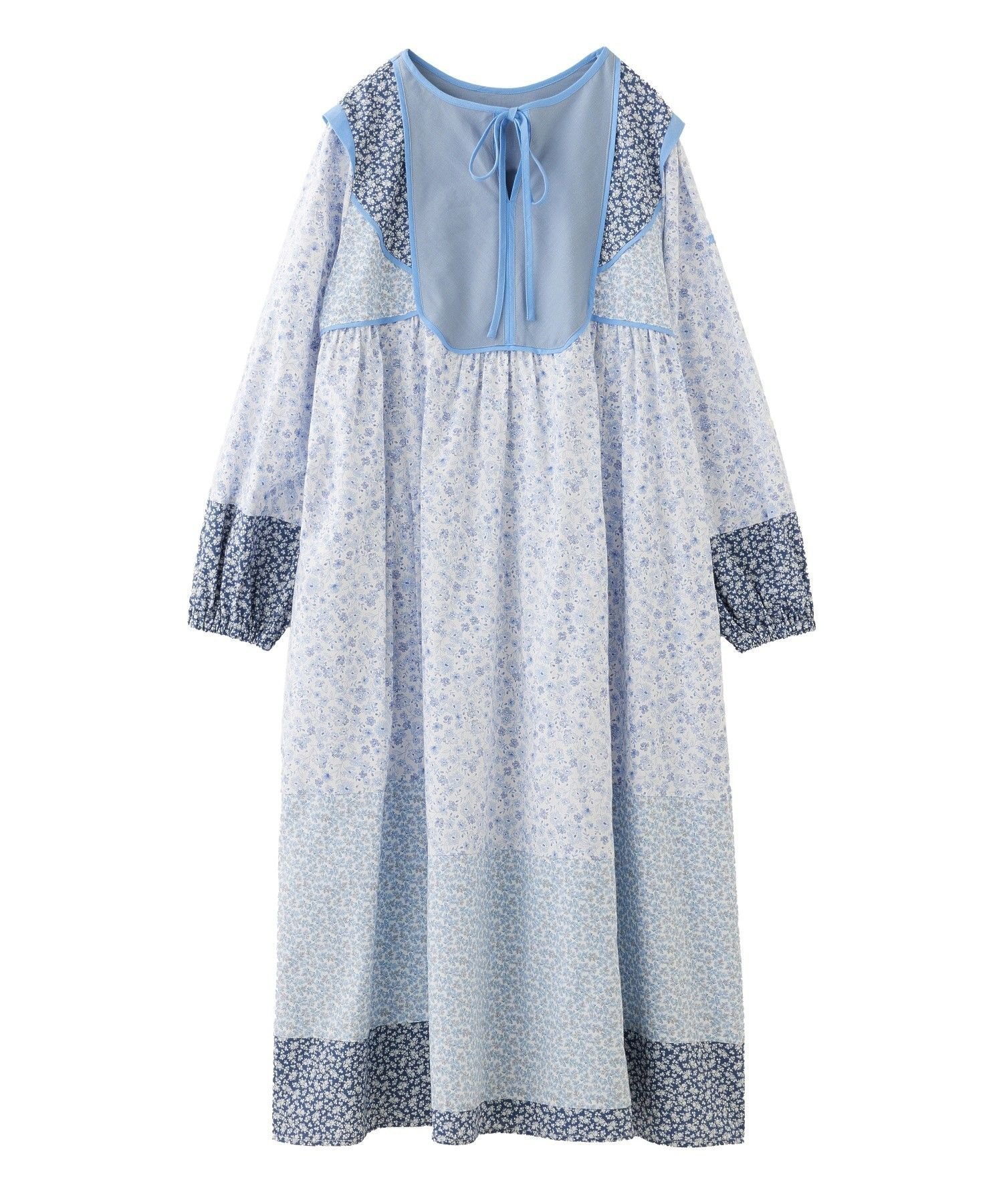 【ミルクフェド/MILKFED.】のFLORAL PATCHWORK DRESS インテリア・キッズ・メンズ・レディースファッション・服の通販 founy(ファニー) 　ファッション　Fashion　レディースファッション　Fashion for Women　ワンピース　Dresses　フォーマル・パーティードレス・結婚式用ドレス　Elegant & Casual Dresses　春　Spring　デニム　Denim, Jeans Material　ポケット　Pocket, Pocket Detail　マキシ　Maxi, Full Length　ロング　Long, Long-Length　再入荷　Restock / Back in Stock　おすすめ　Recommended / Our Picks　LtBLUE|ID: prp329100004833442 ipo3291000000035197745