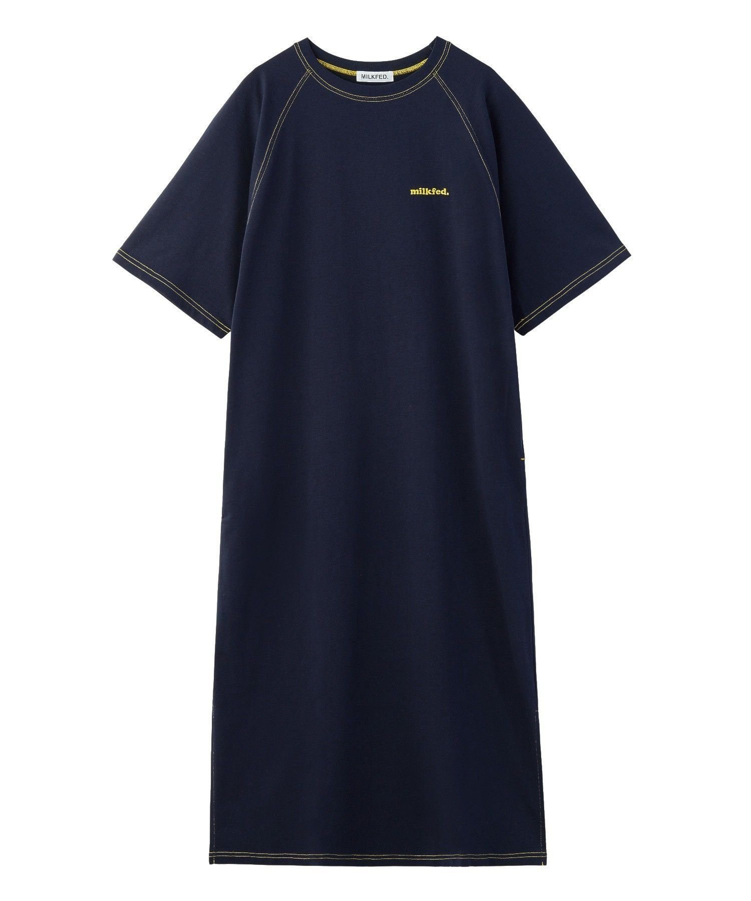 【ミルクフェド/MILKFED.】のRAGLAN STITCH DRESS インテリア・キッズ・メンズ・レディースファッション・服の通販 founy(ファニー) 　ファッション　Fashion　レディースファッション　Fashion for Women　ワンピース　Dresses　フォーマル・パーティードレス・結婚式用ドレス　Elegant & Casual Dresses　カットソー　Cut and Sewn Top　ストレート　Straight, Straight Cut　ポケット　Pocket, Pocket Detail　ワイド　Wide, Wide Fit　再入荷　Restock / Back in Stock　おすすめ　Recommended / Our Picks　夏　Summer　NAVY|ID: prp329100004833443 ipo3291000000035197754