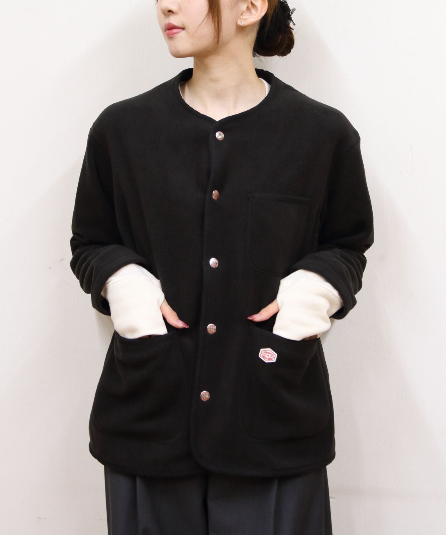 【ステップス/STEPS】のVincent et Mireille/VINCENT ET MIREILLE FLEECE CARDIGAN インテリア・キッズ・メンズ・レディースファッション・服の通販 founy(ファニー) 　ファッション　Fashion　レディースファッション　Fashion for Women　トップス・カットソー　Cut & Sew Tops　カーディガン・羽織り　Layered Style Cardigans　デニム　Denim, Jeans Material　冬　Winter / This Winter　BLACK|ID: prp329100004833447 ipo3291000000035197781