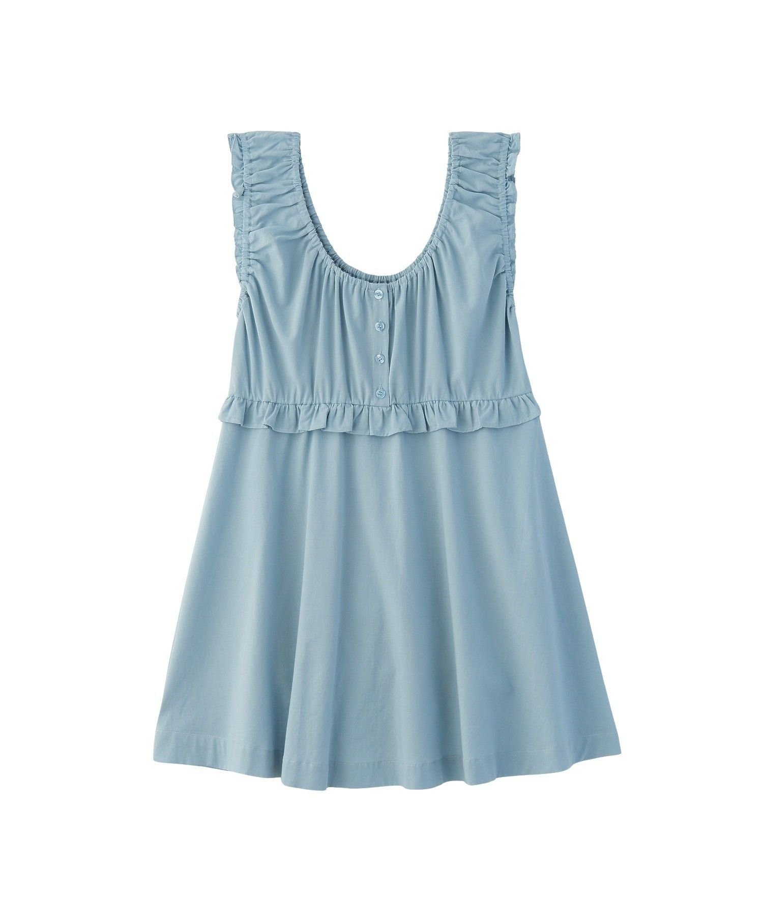 【ミルクフェド/MILKFED.】のRUFFLE GATHERED DRESS インテリア・キッズ・メンズ・レディースファッション・服の通販 founy(ファニー) 　ファッション　Fashion　レディースファッション　Fashion for Women　ワンピース　Dresses　フォーマル・パーティードレス・結婚式用ドレス　Elegant & Casual Dresses　ガーリー　Girly, Feminine Style　ギャザー　Gathered, Ruffled　セットアップ　Set-Up, Coordinated Outfit　チュニック　Tunic, Long Top　ドレス　Dress, One-Piece　フリル　Frill, Ruffle　再入荷　Restock / Back in Stock　おすすめ　Recommended / Our Picks　LtBLUE|ID: prp329100004833448 ipo3291000000035197785