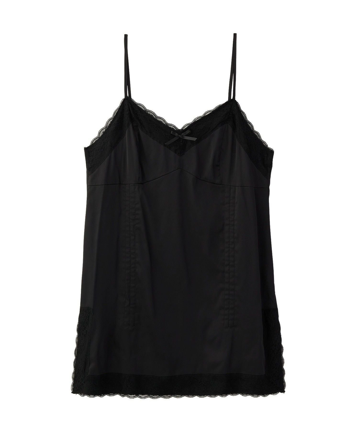 【ミルクフェド/MILKFED.】のGATHERED CAMISOLE インテリア・キッズ・メンズ・レディースファッション・服の通販 founy(ファニー) 　ファッション　Fashion　レディースファッション　Fashion for Women　キャミソール　Camisole, Spaghetti Strap Top　ギャザー　Gathered, Ruffled　サテン　Satin, Glossy Fabric　ショート　Short, Short Length　ソックス　Socks, Hosiery　トレンド　Trend, Trending Now　リボン　Ribbon, Bow　再入荷　Restock / Back in Stock　おすすめ　Recommended / Our Picks　BLACK|ID: prp329100004833449 ipo3291000000035197790