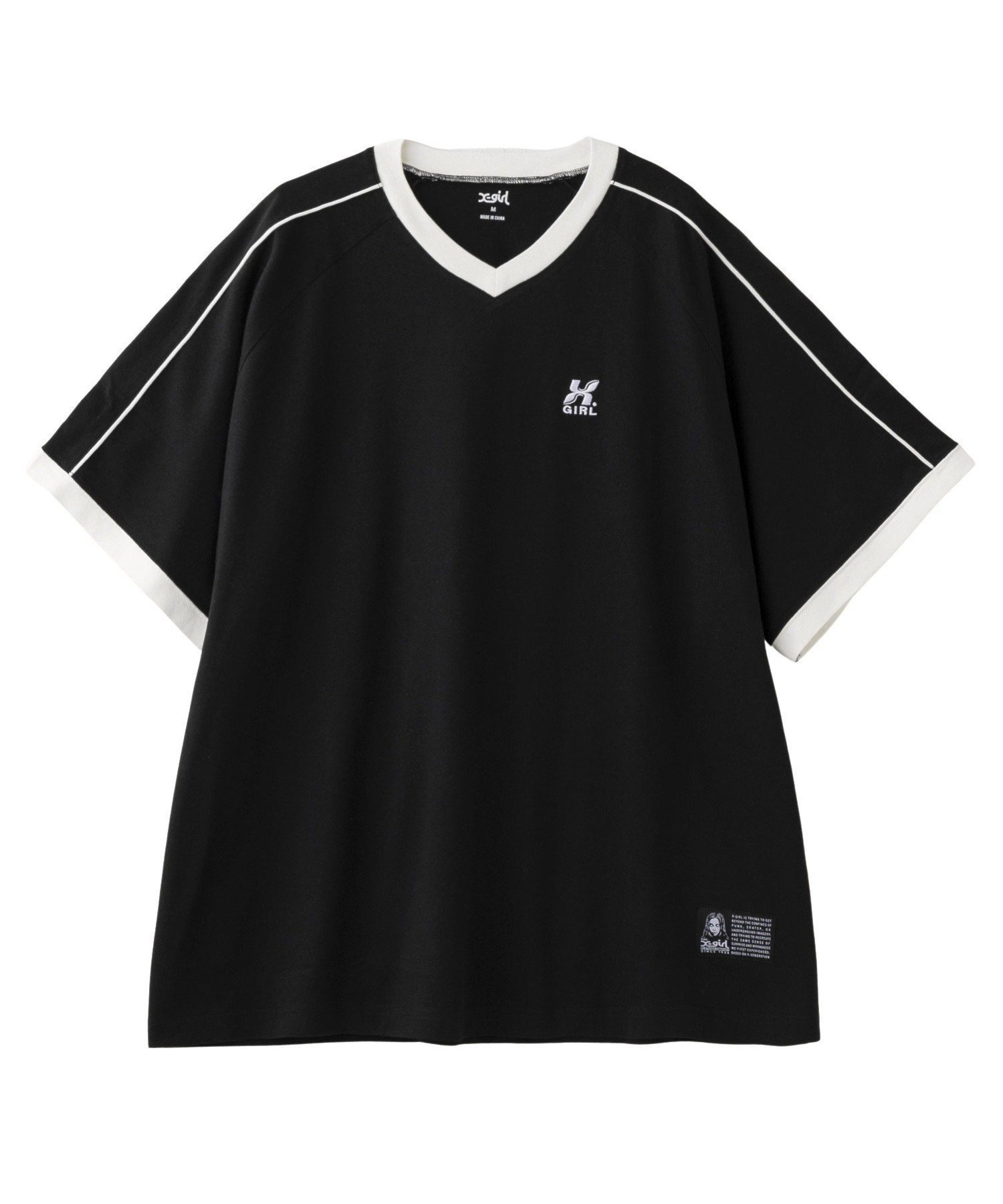 【エックスガール/X-girl】のSTRIPED SLEEVE BIG TEE DRESS インテリア・キッズ・メンズ・レディースファッション・服の通販 founy(ファニー) 　ファッション　Fashion　レディースファッション　Fashion for Women　トップス・カットソー　Cut & Sew Tops　ワンピース　Dresses　フォーマル・パーティードレス・結婚式用ドレス　Elegant & Casual Dresses　キャップ　Cap, Baseball Cap　ビッグ　Big, Oversized　半袖　Short Sleeve, Half Sleeve　おすすめ　Recommended / Our Picks　BLACK|ID: prp329100004833463 ipo3291000000035197889