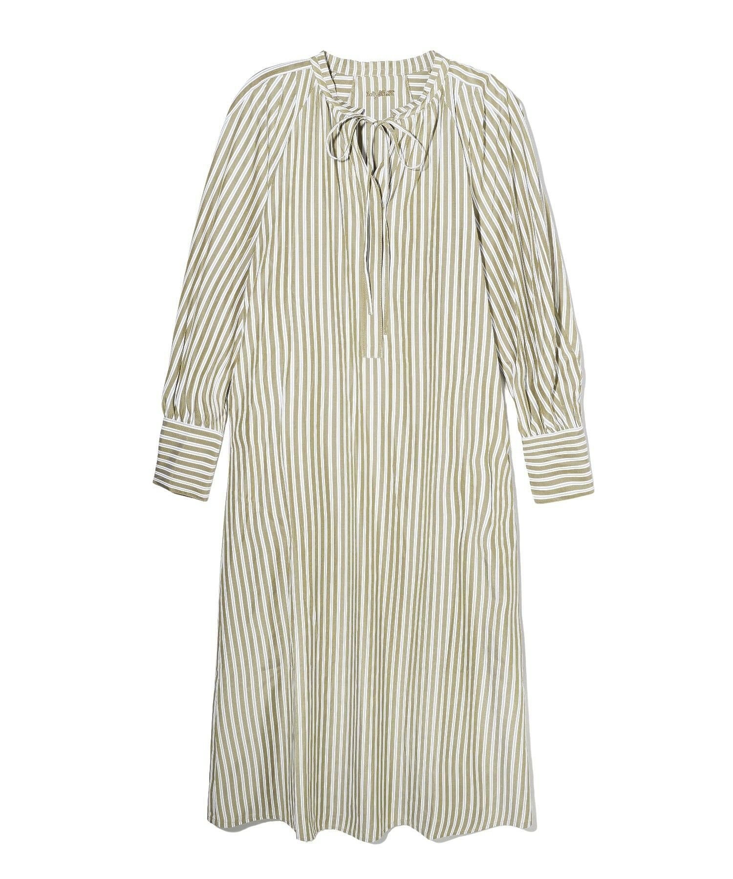 【ミルクフェド/MILKFED.】のSTRIPED SKIPPER DRESS インテリア・キッズ・メンズ・レディースファッション・服の通販 founy(ファニー) 　ファッション　Fashion　レディースファッション　Fashion for Women　ワンピース　Dresses　フォーマル・パーティードレス・結婚式用ドレス　Elegant & Casual Dresses　ギャザー　Gathered, Ruffled　ストライプ　Stripe, Striped Pattern　ストレート　Straight, Straight Cut　スリーブ　Sleeve, Long Sleeve / Short Sleeve　バランス　Balance, Style Balance　マキシ　Maxi, Full Length　ロング　Long, Long-Length　再入荷　Restock / Back in Stock　おすすめ　Recommended / Our Picks　BEIGE|ID: prp329100004833468 ipo3291000000035197917